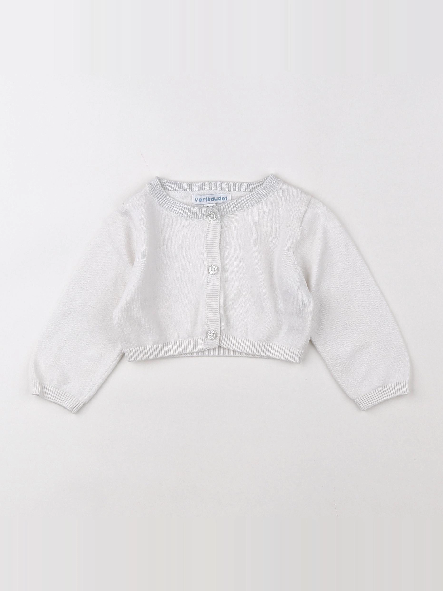 Vertbaudet - gilet blanc - 9 mois