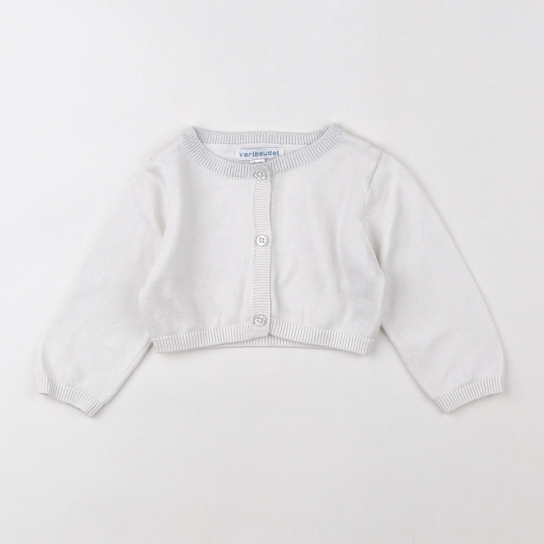 Vertbaudet - gilet blanc - 9 mois