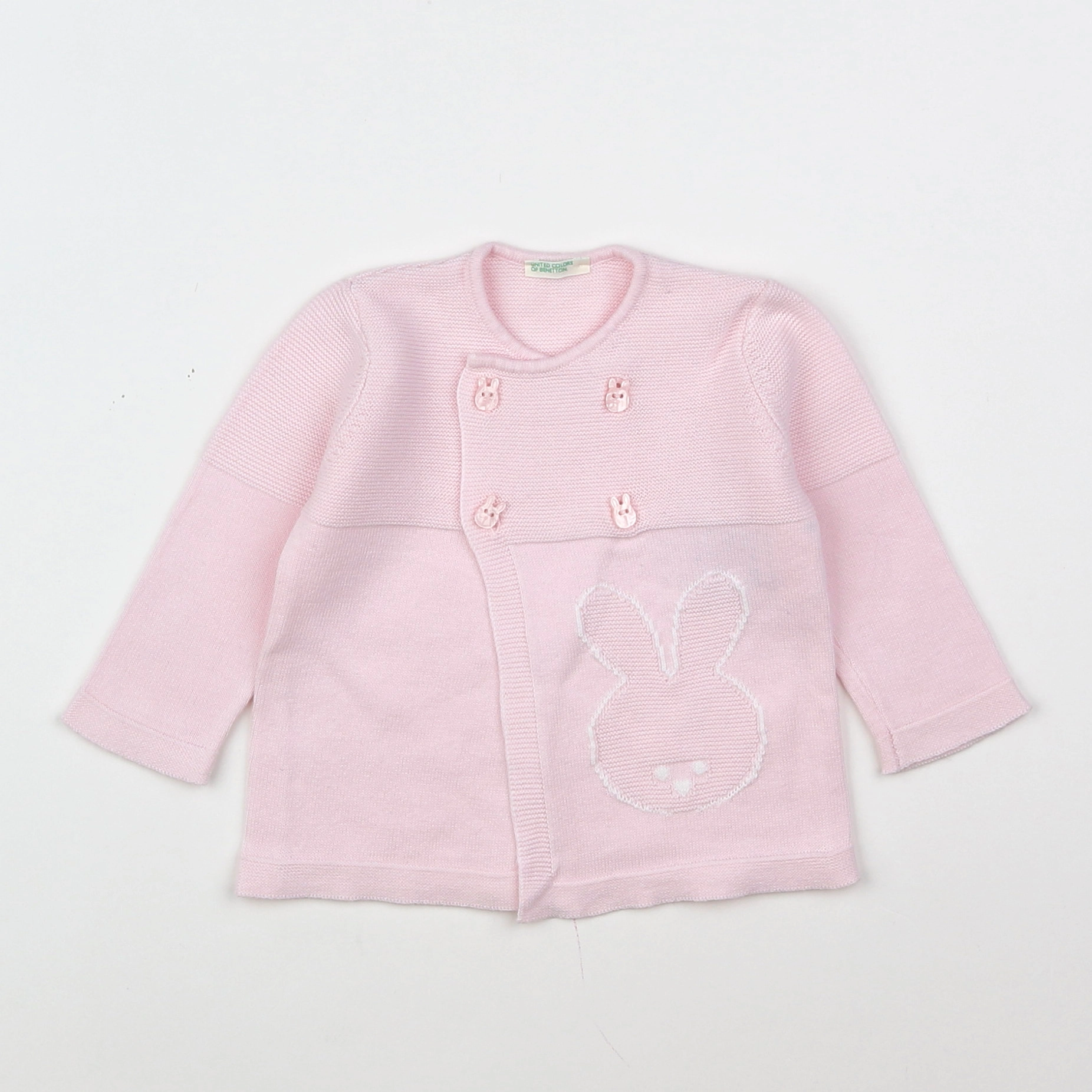 Benetton - gilet rose - 3/6 mois