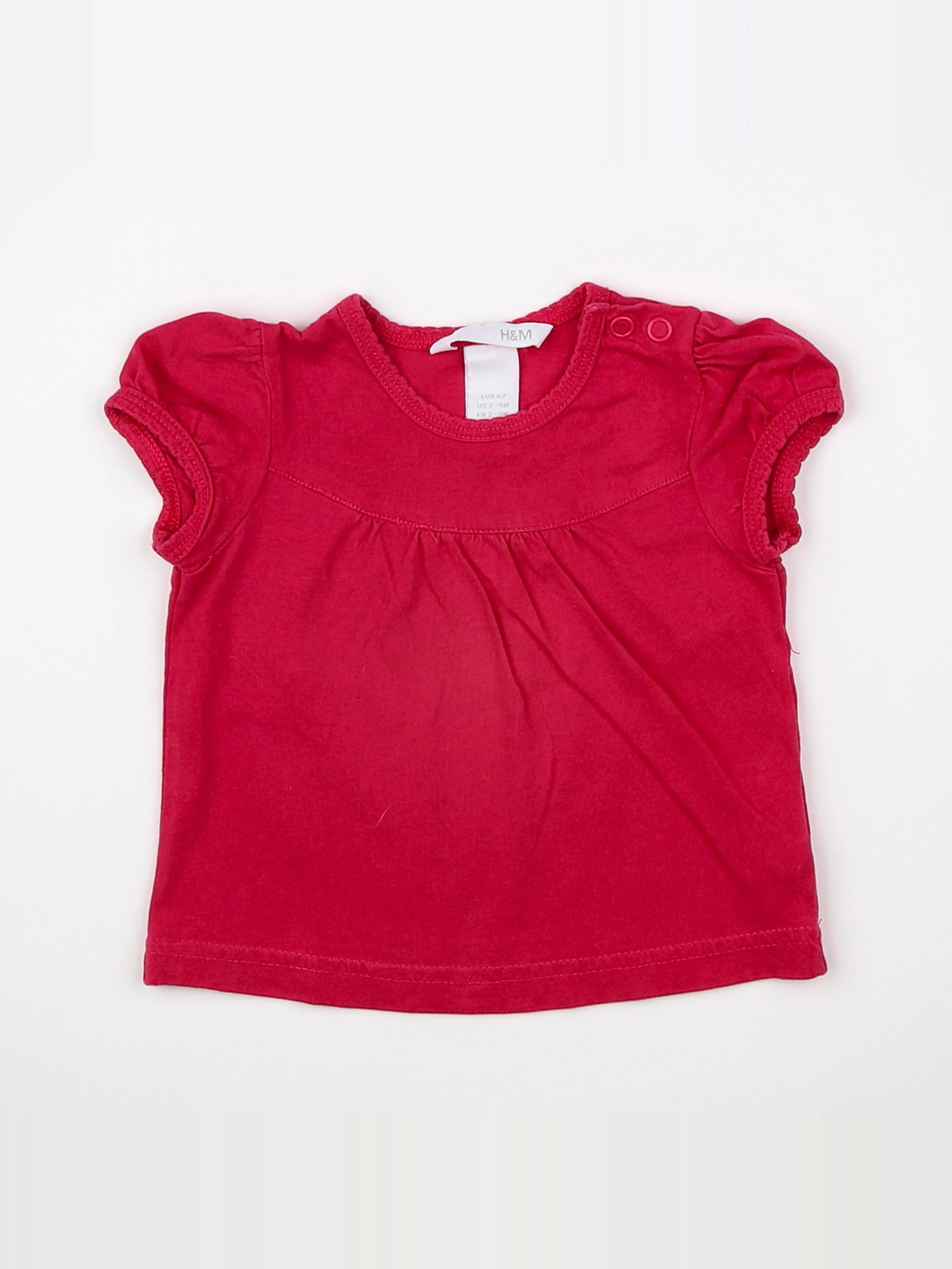 H&M - tee-shirt rose - 1/3 mois