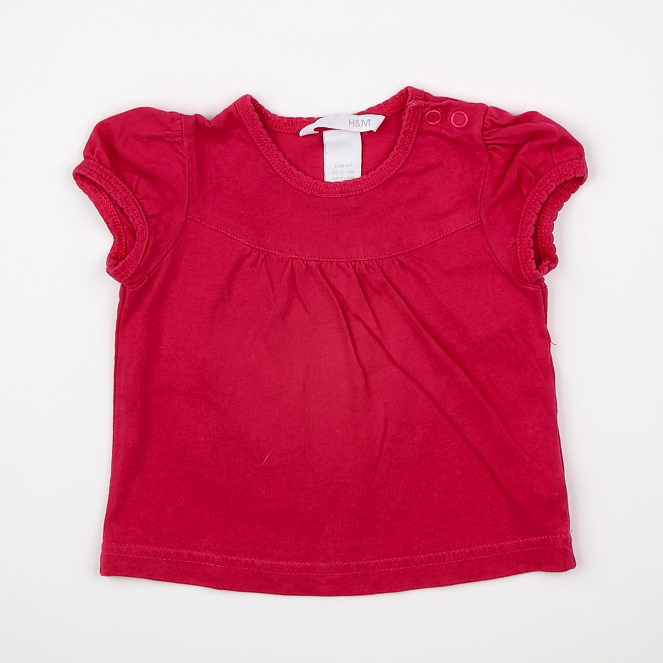 H&M - tee-shirt rose - 1/3 mois