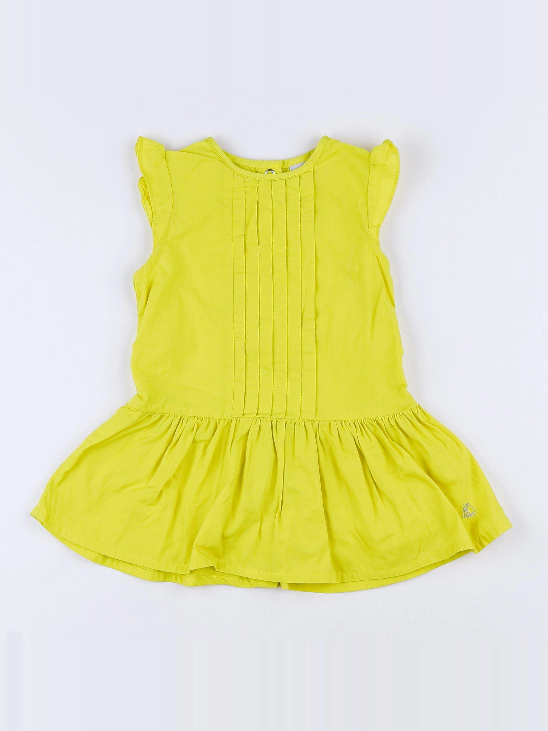 Petit Bateau - robe jaune - 12 mois
