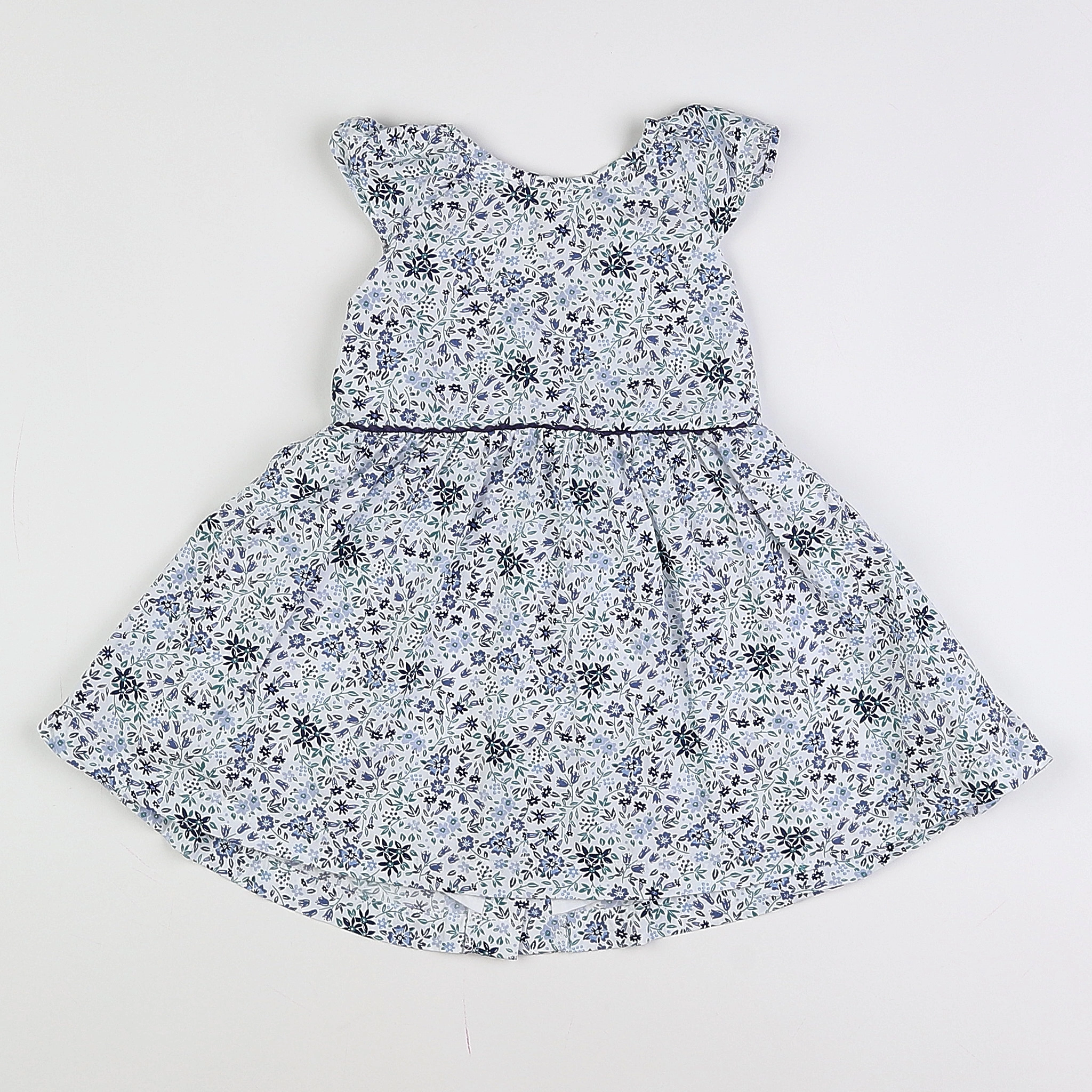 Vertbaudet - robe blanc, bleu - 18 mois