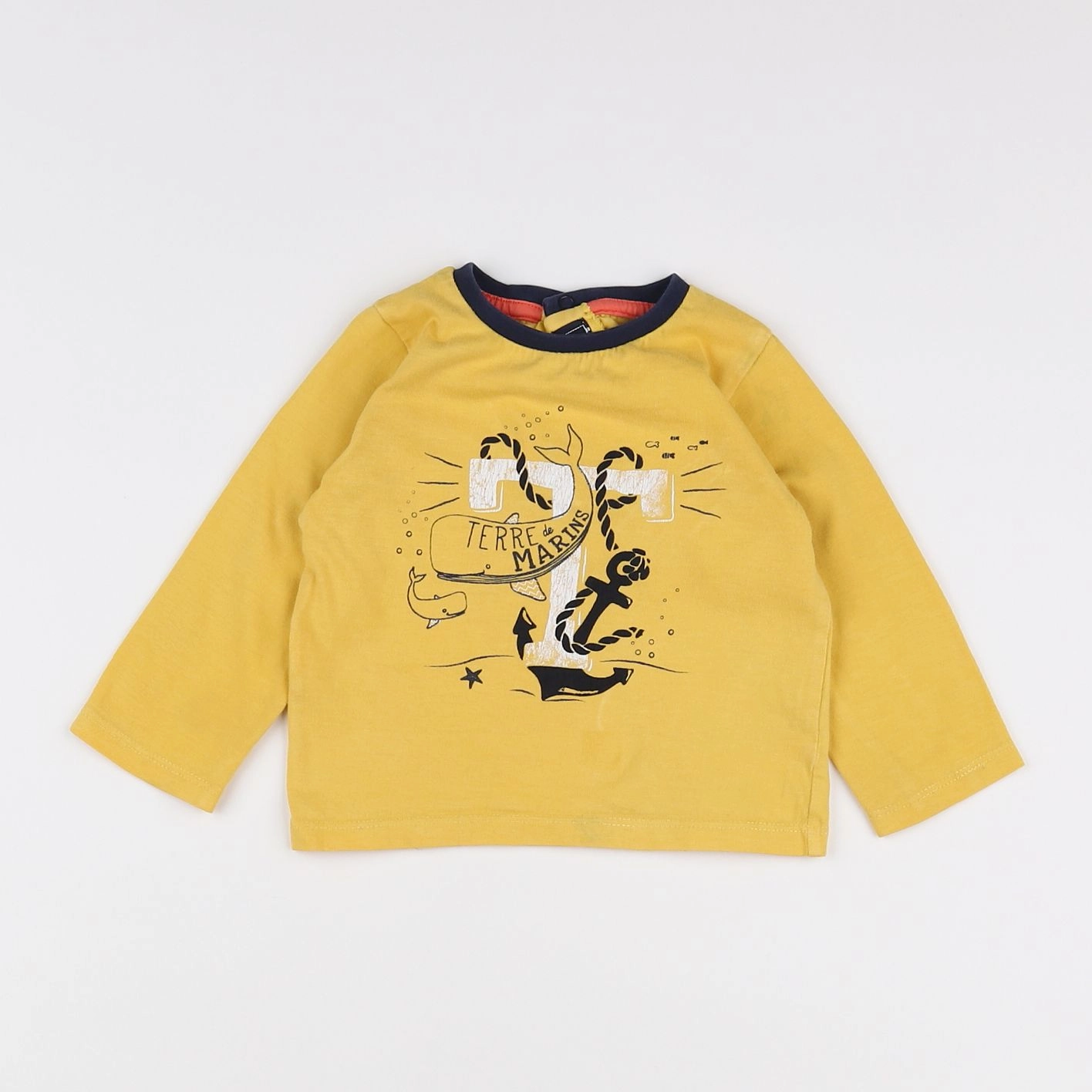 Terre de marins - tee-shirt bleu, jaune - 12 mois