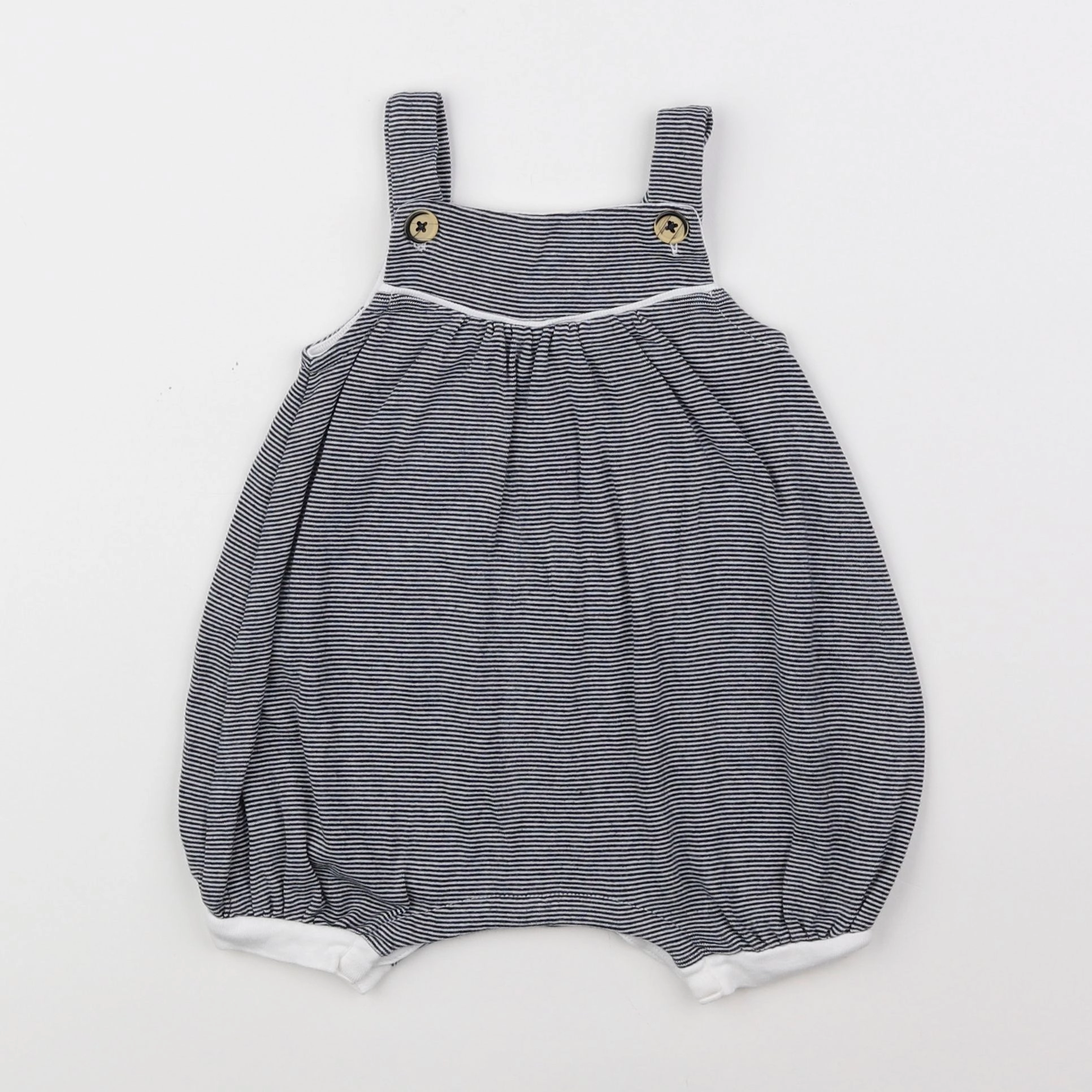Petit Bateau - salopette blanc, bleu - 12 mois