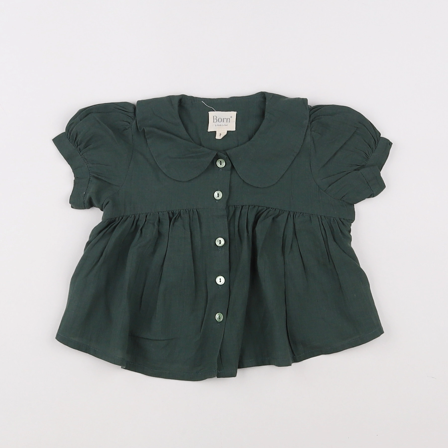 Born - blouse vert - 3 mois