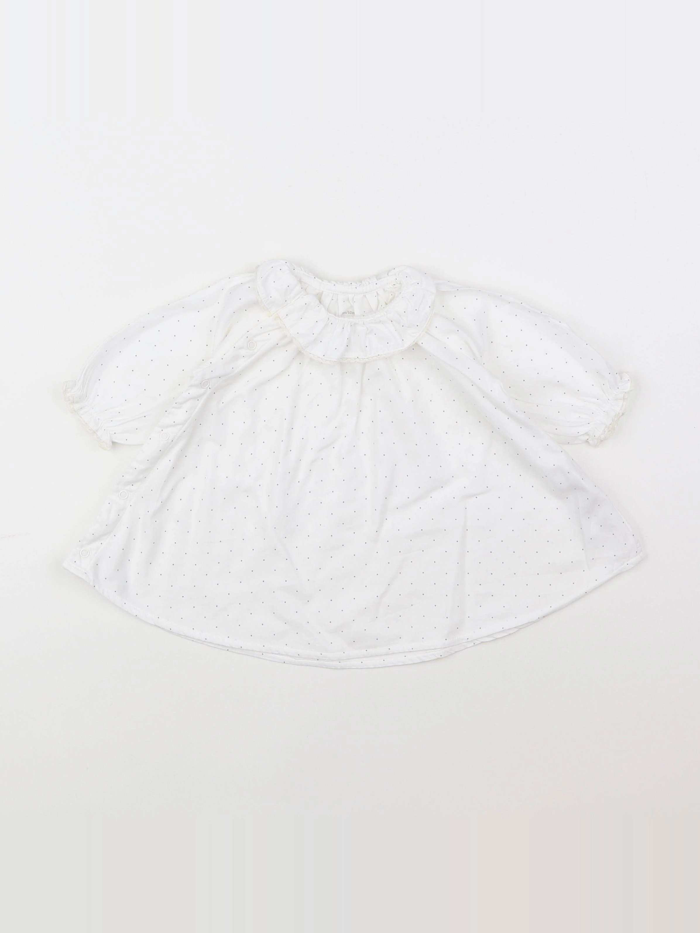 Petit Bateau - robe blanc - 3 mois