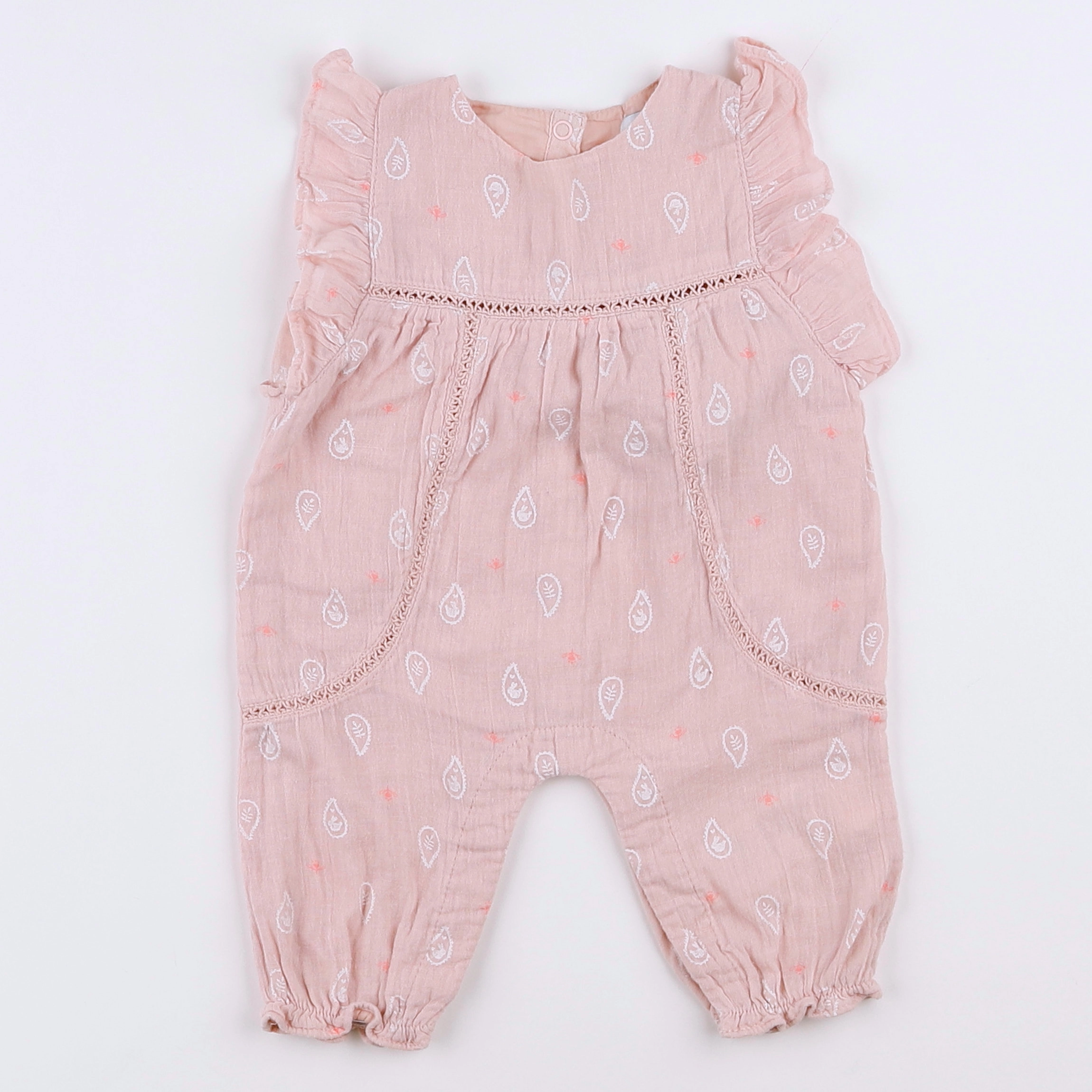 Vertbaudet - combinaison rose - 1 mois