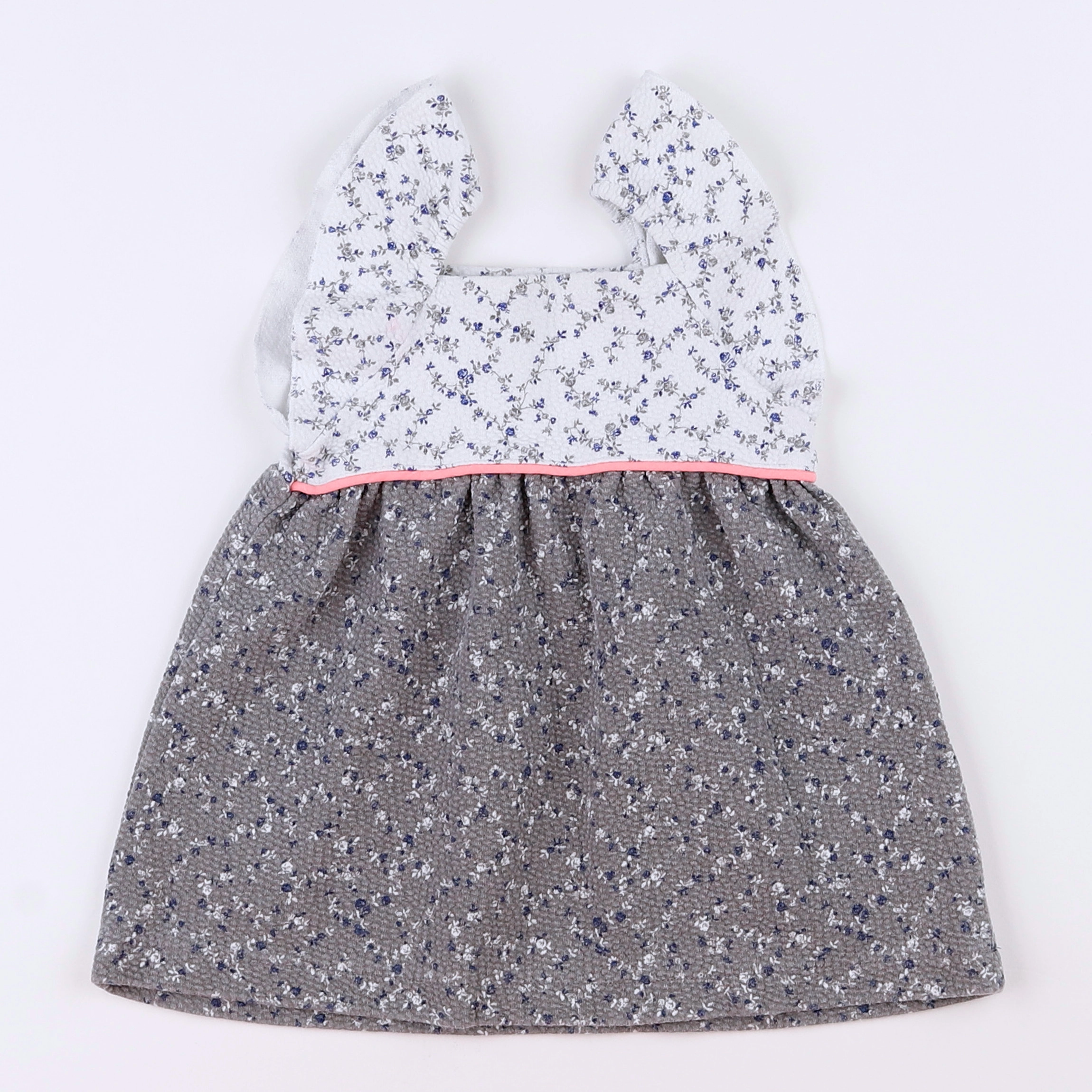 Zara - robe blanc, gris - 9/12 mois