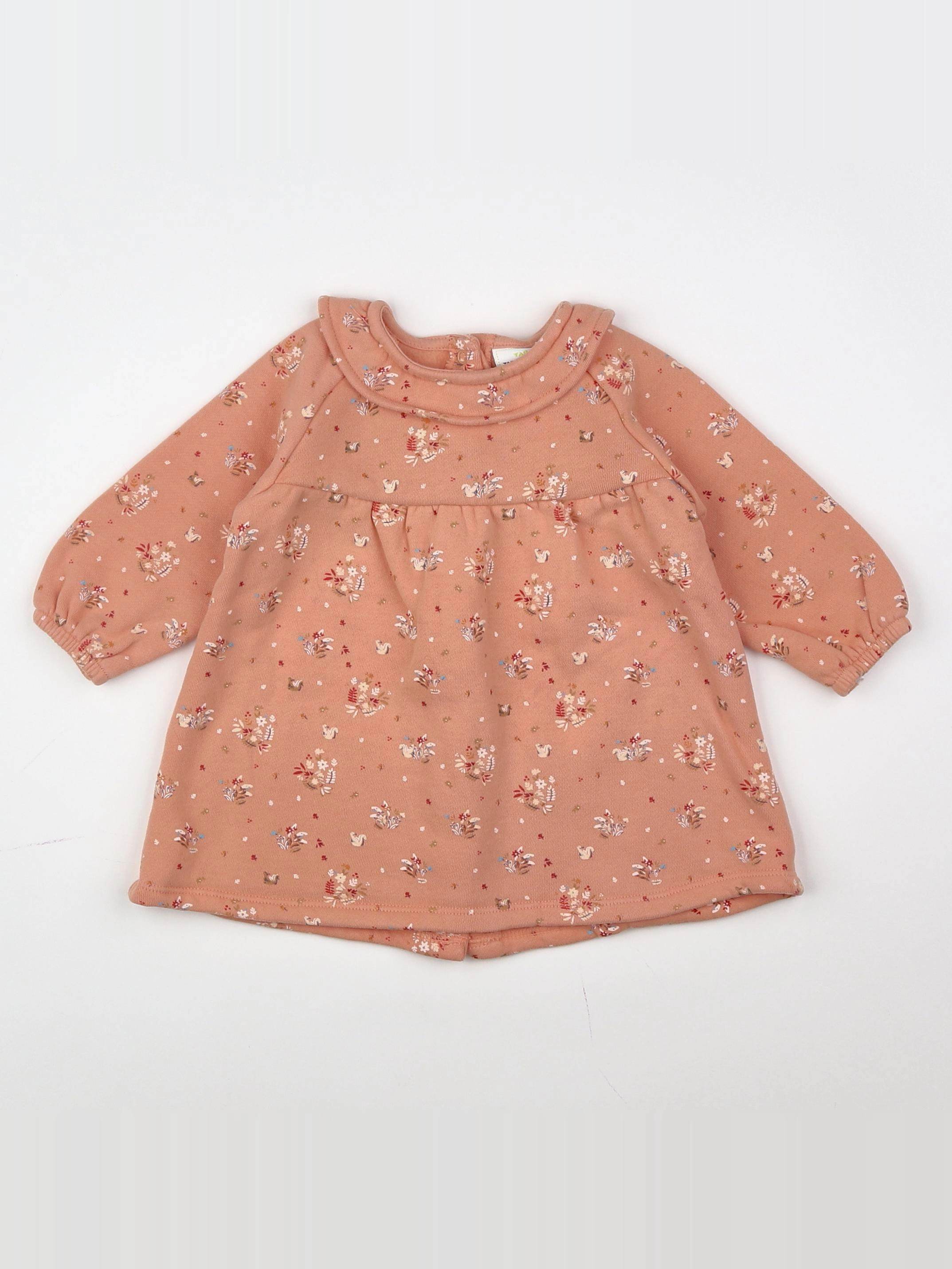 Tape à l'oeil - robe orange, rose - 9 mois