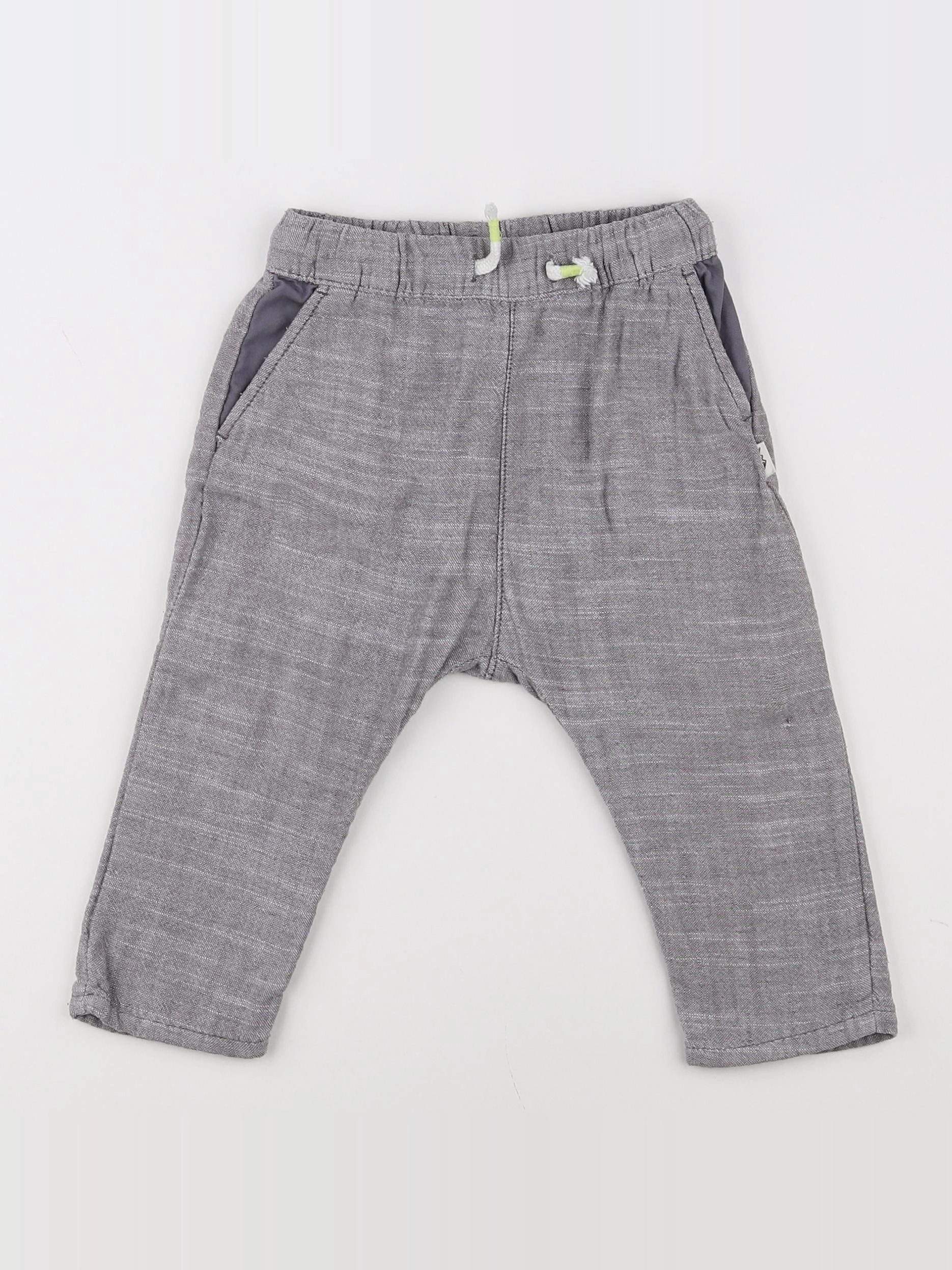 H&M - pantalon gris - 9/12 mois