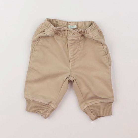 Benetton - pantalon beige - 1/3 mois