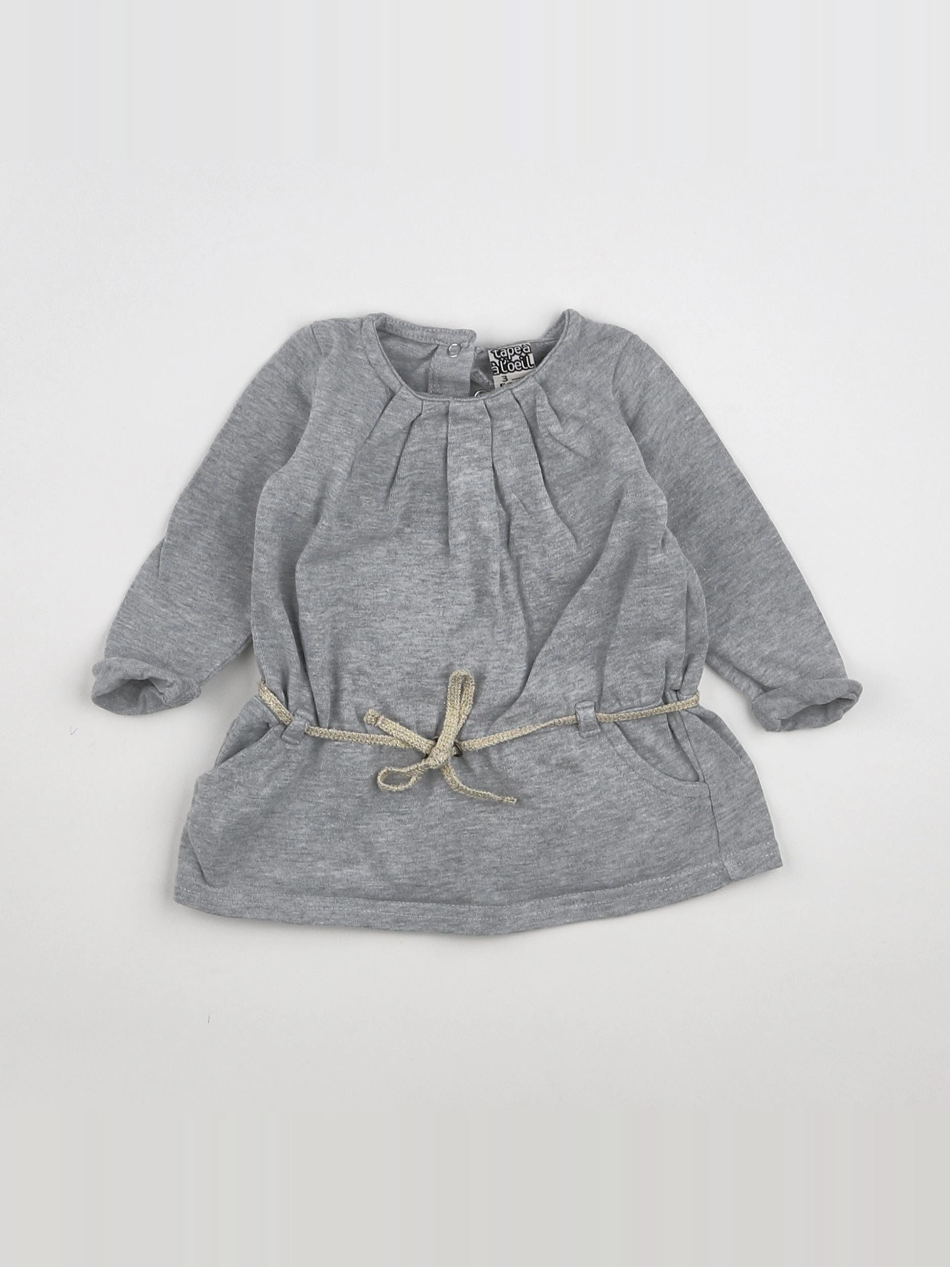 Tape à l'oeil - robe gris - 3 mois