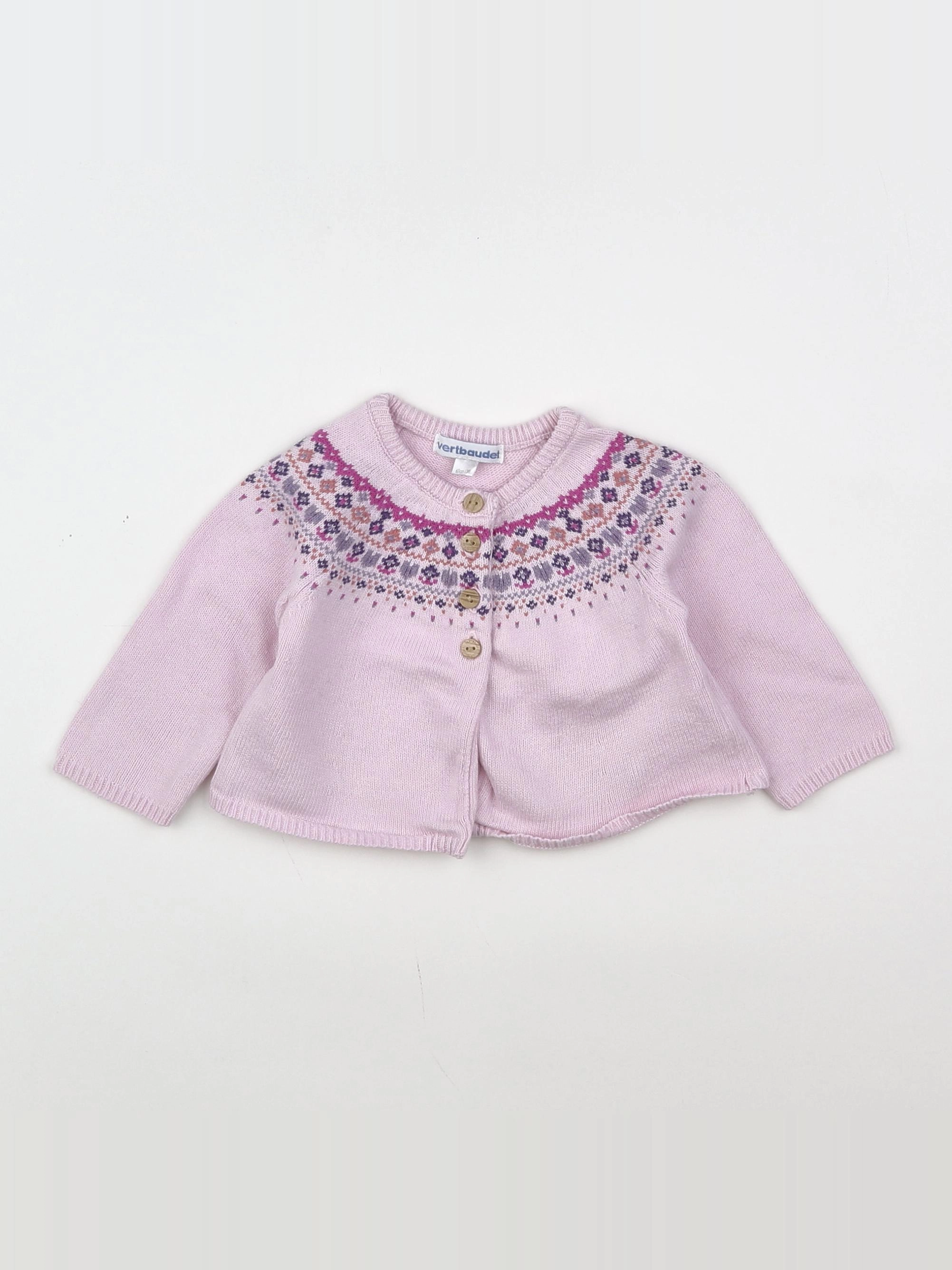 Vertbaudet - gilet rose - 3 mois