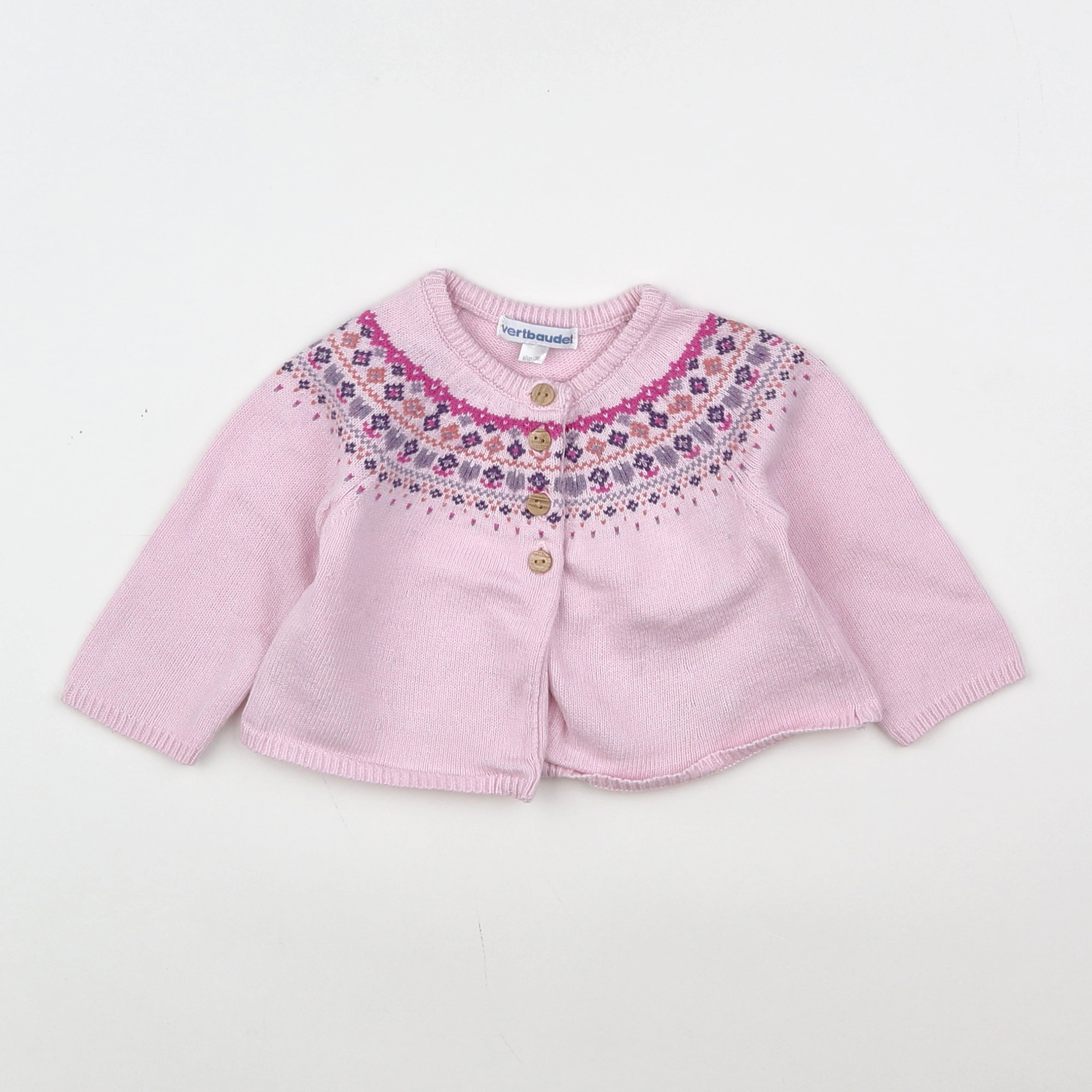 Vertbaudet - gilet rose - 3 mois