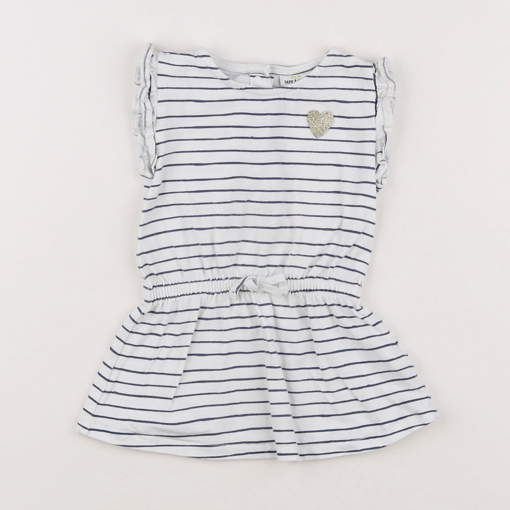 Tape à l'oeil - robe blanc, bleu - 9 mois