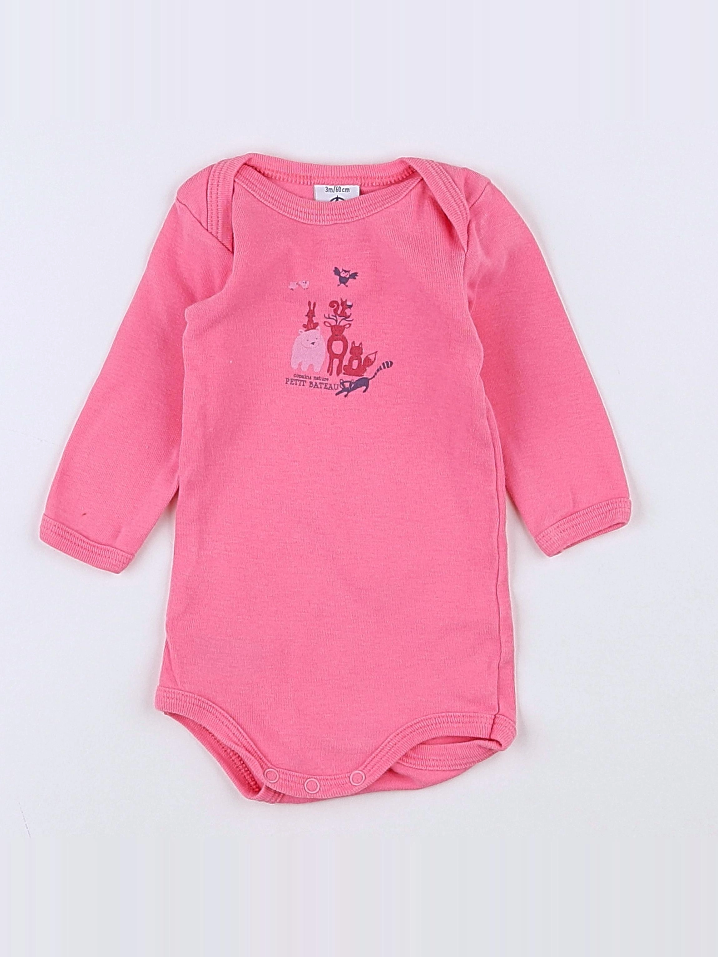 Petit Bateau - body rose - 3 mois