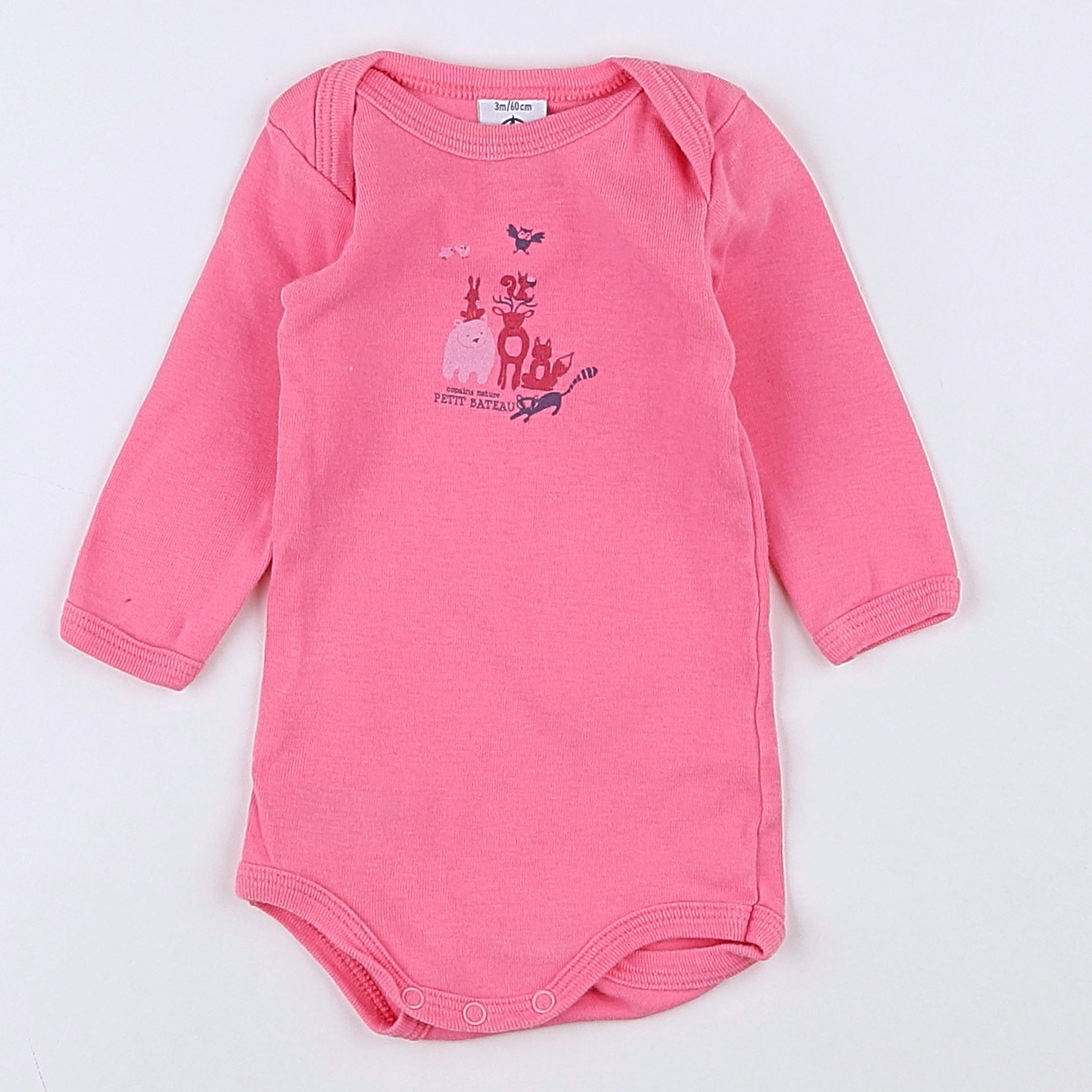 Petit Bateau - body rose - 3 mois