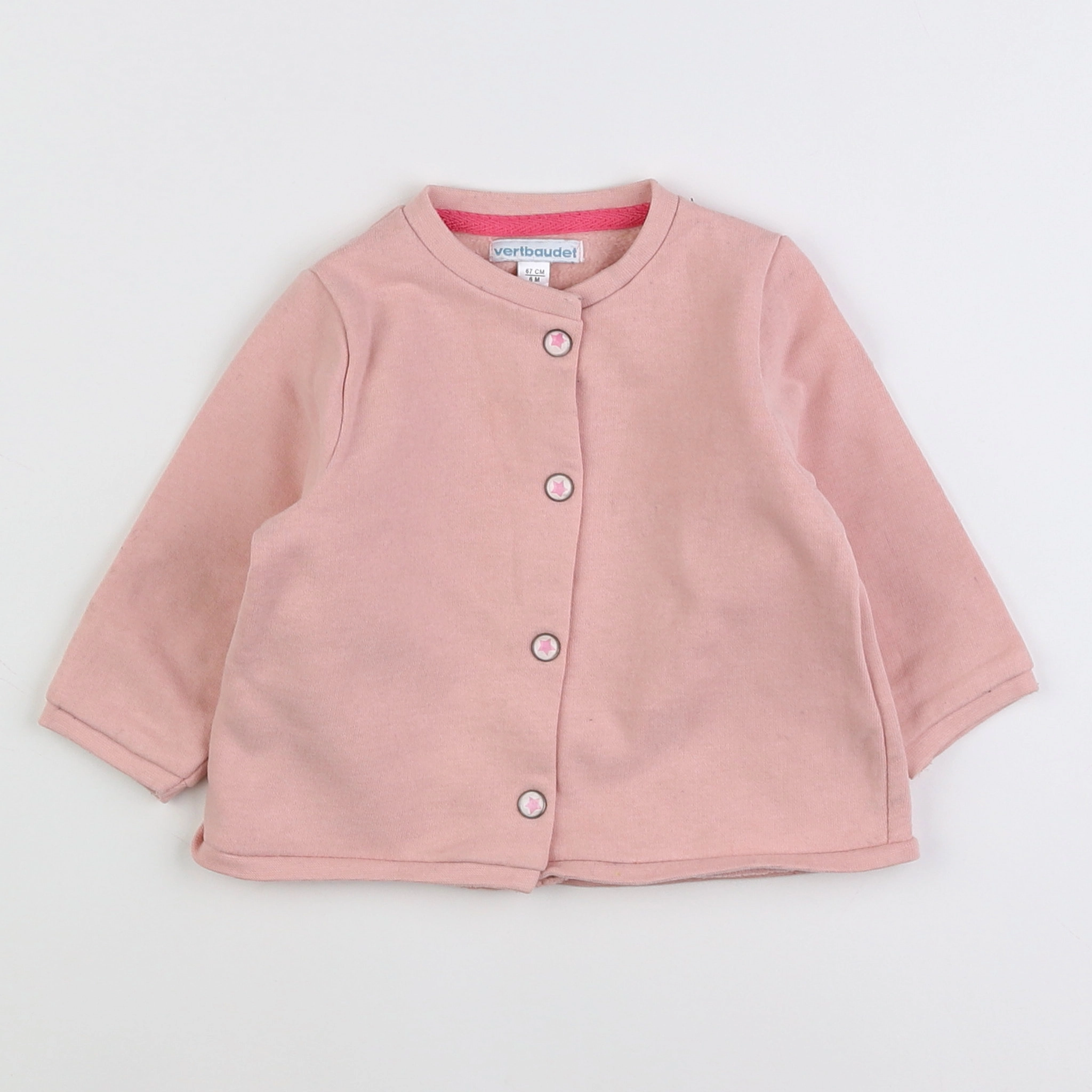 Vertbaudet - sweat rose - 6 mois