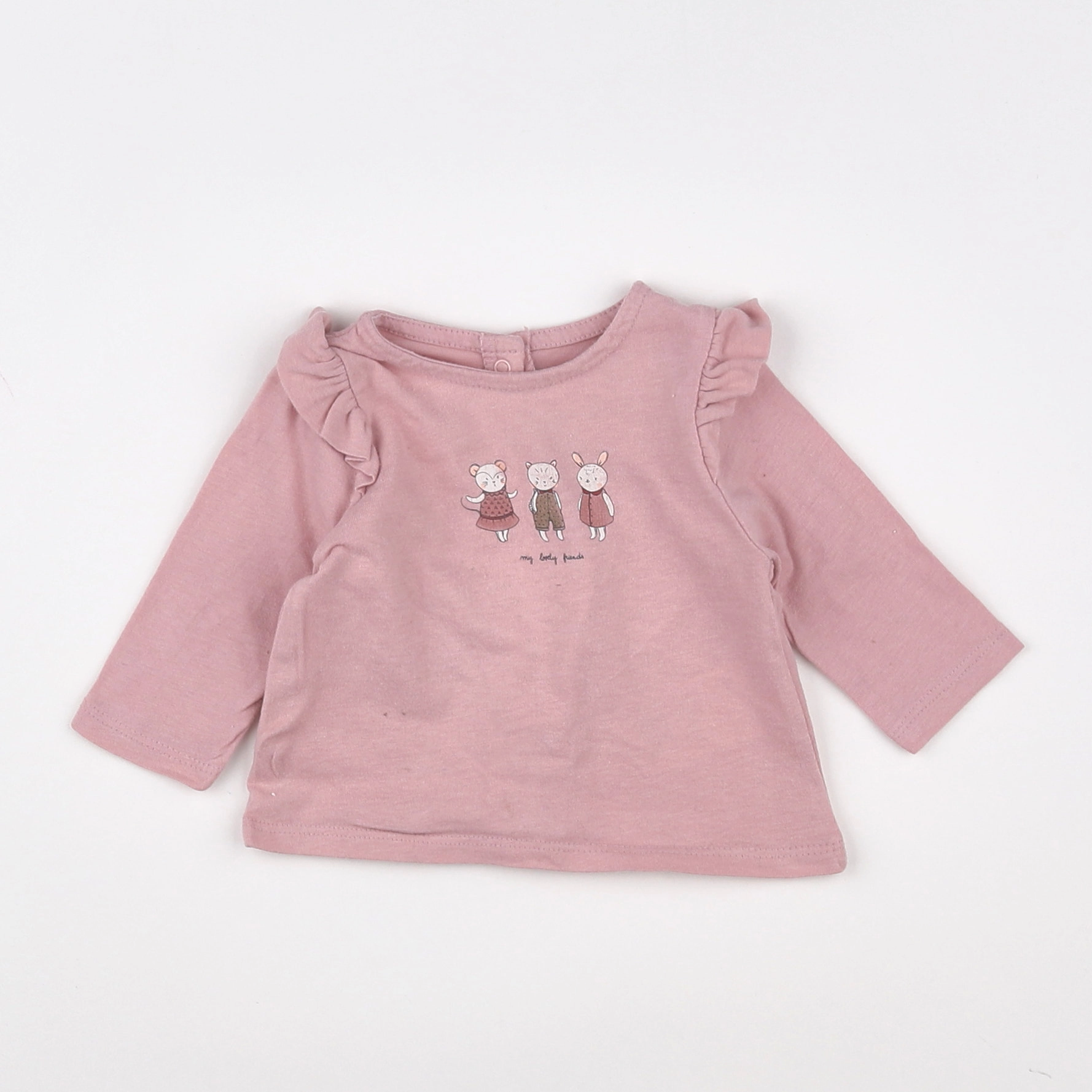 Vertbaudet - tee-shirt rose - 1 mois