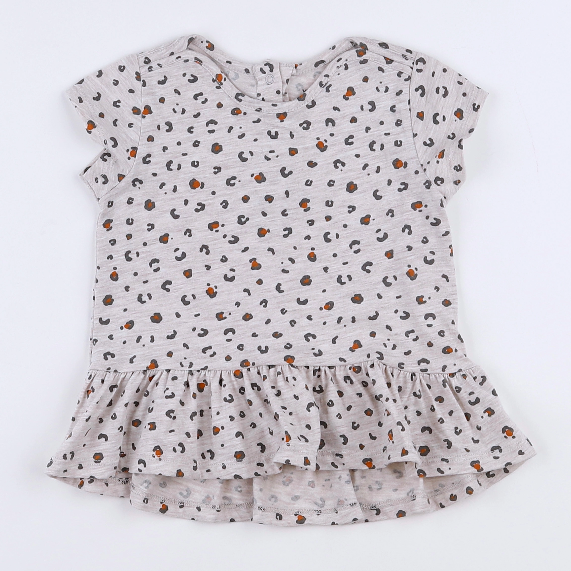 Vertbaudet - robe beige, gris - 18 mois
