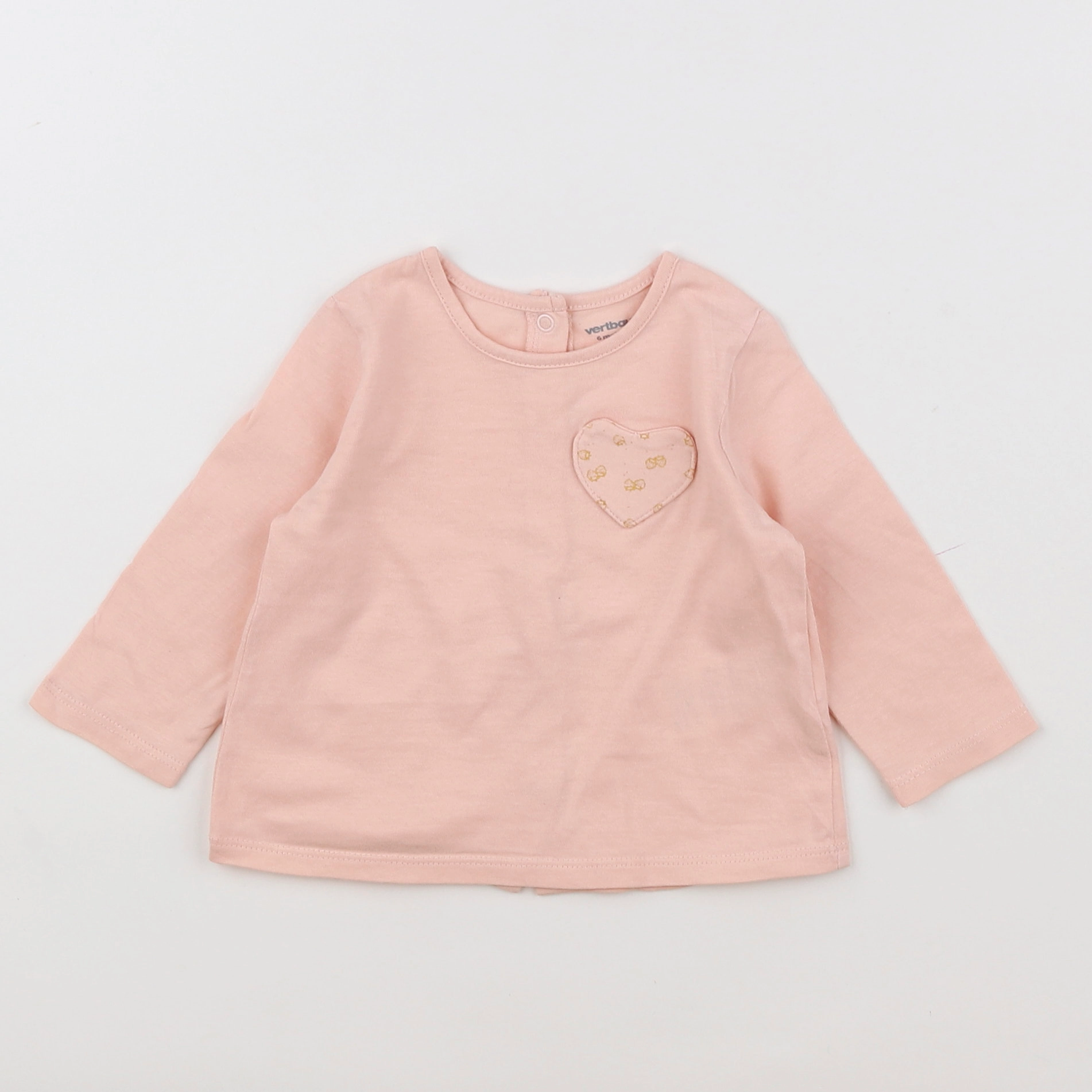 Vertbaudet - tee-shirt rose - 6 mois