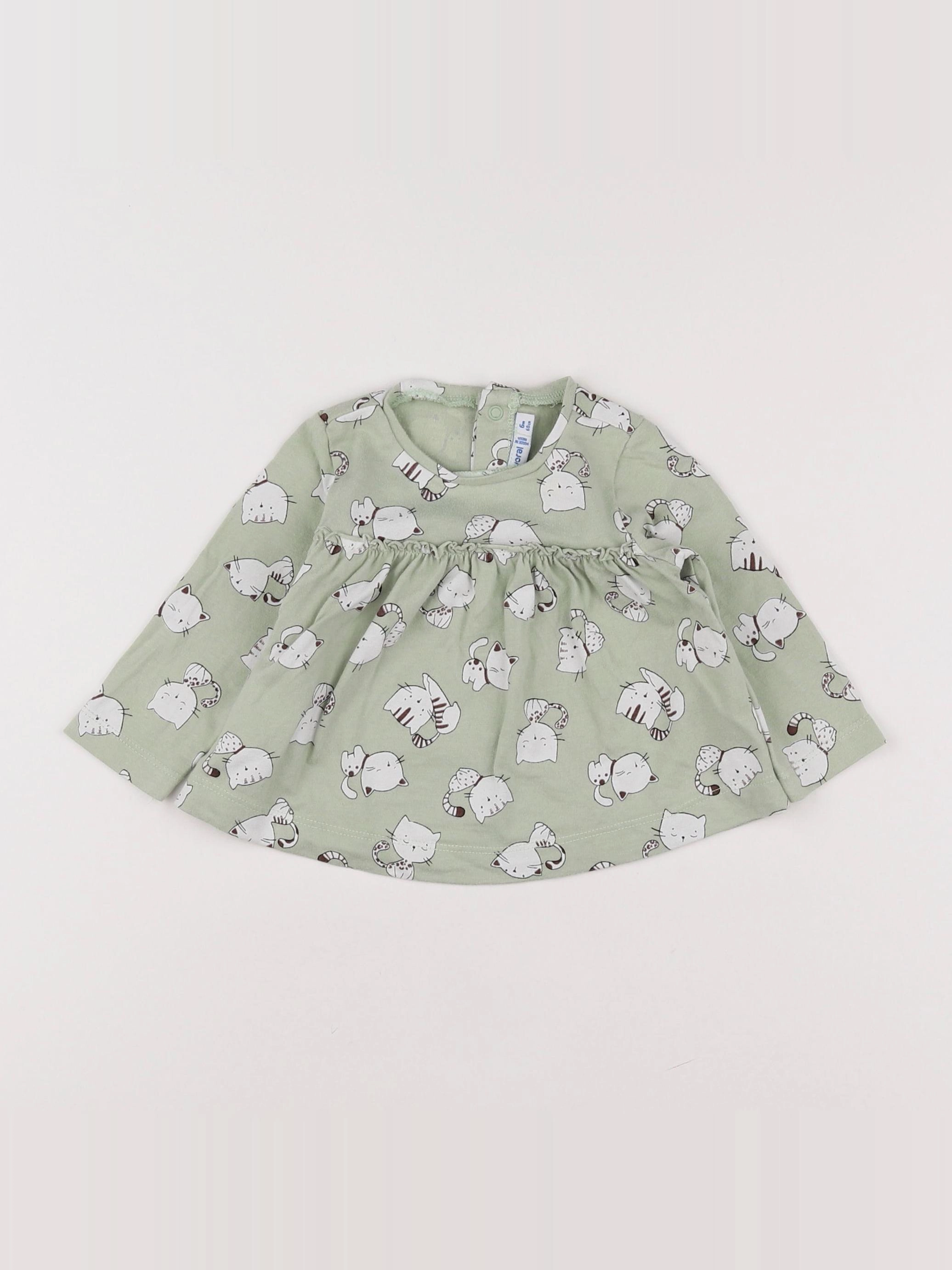 Mayoral - tee-shirt vert - 6 mois