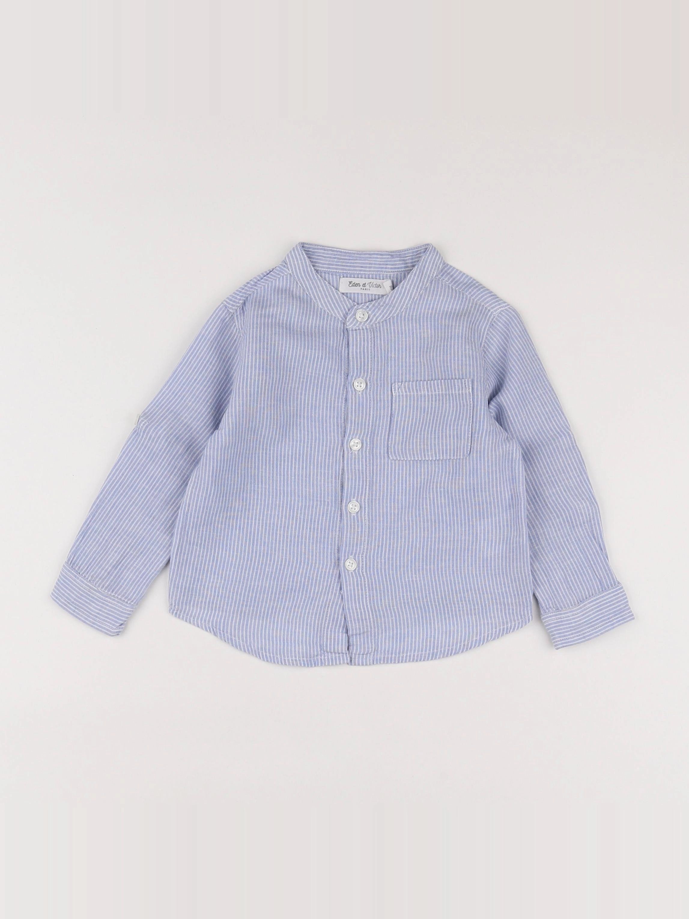 Eden & Victor - chemise bleu - 12 mois