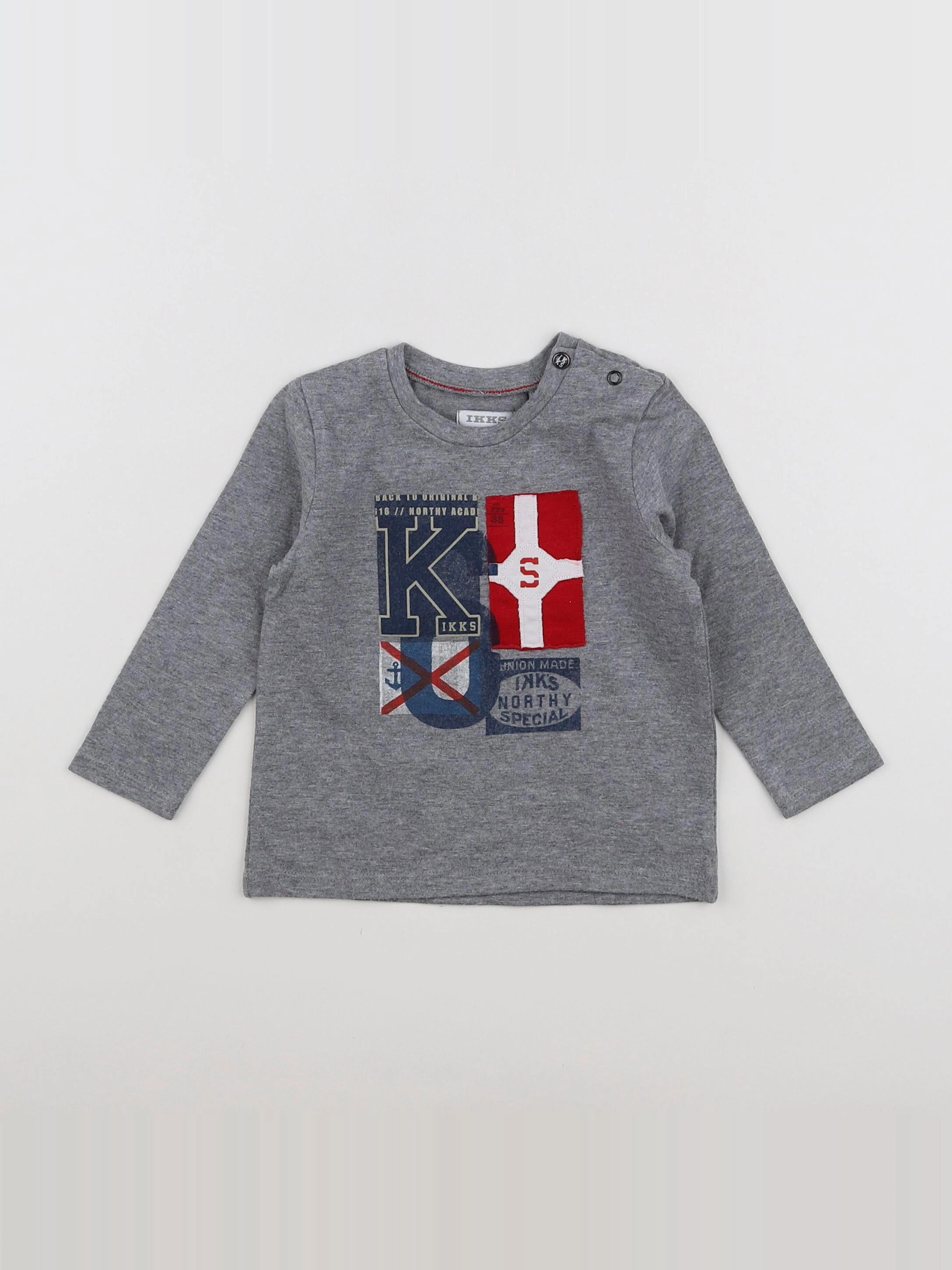 IKKS - tee-shirt gris - 12 mois