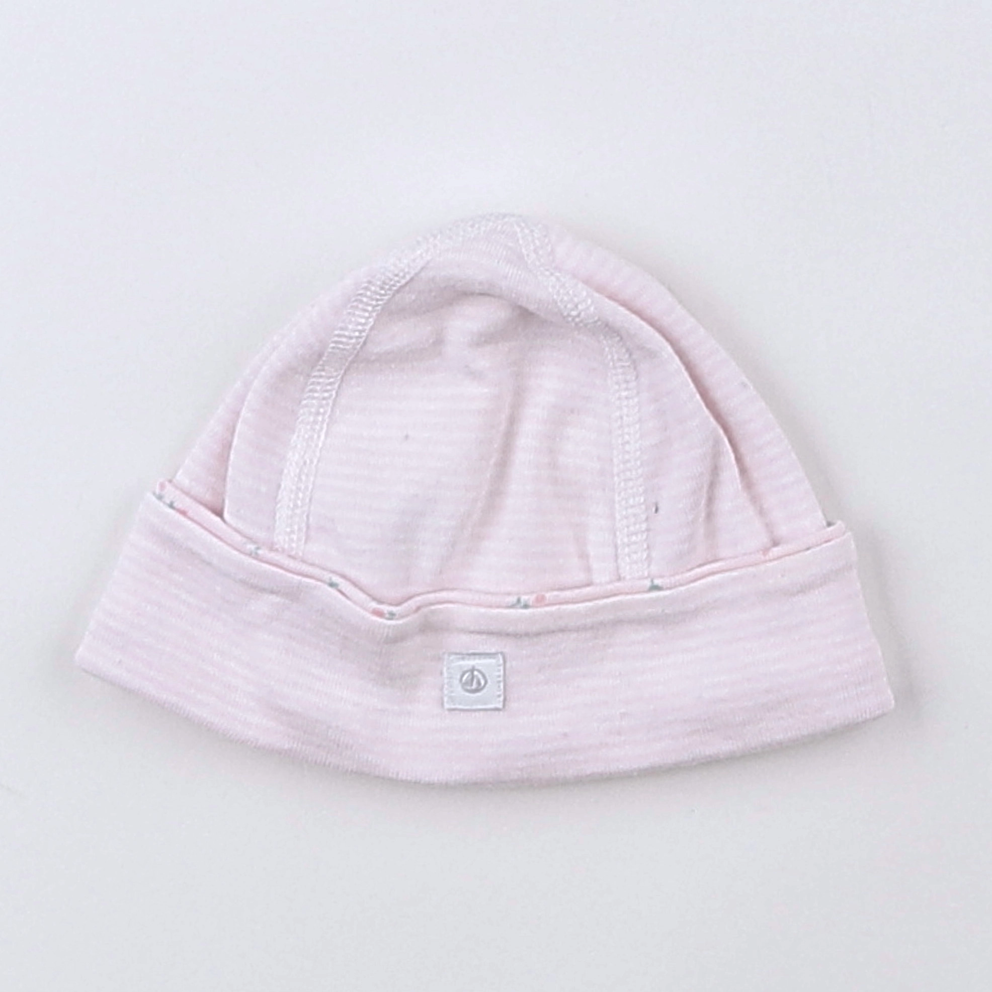 Petit Bateau - bonnet réversible gris, rose - 3 mois