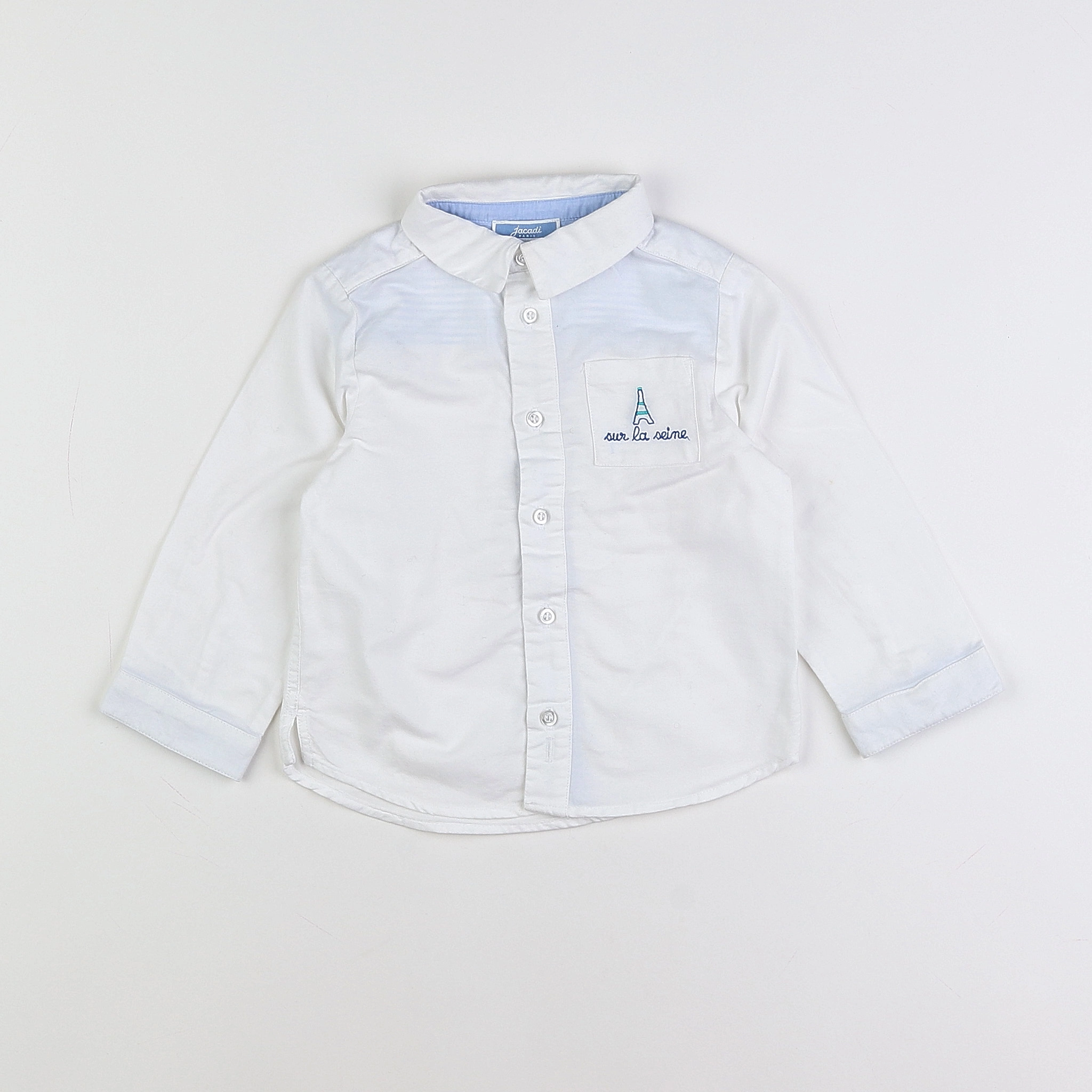 Jacadi - chemise blanc, bleu - 2 ans