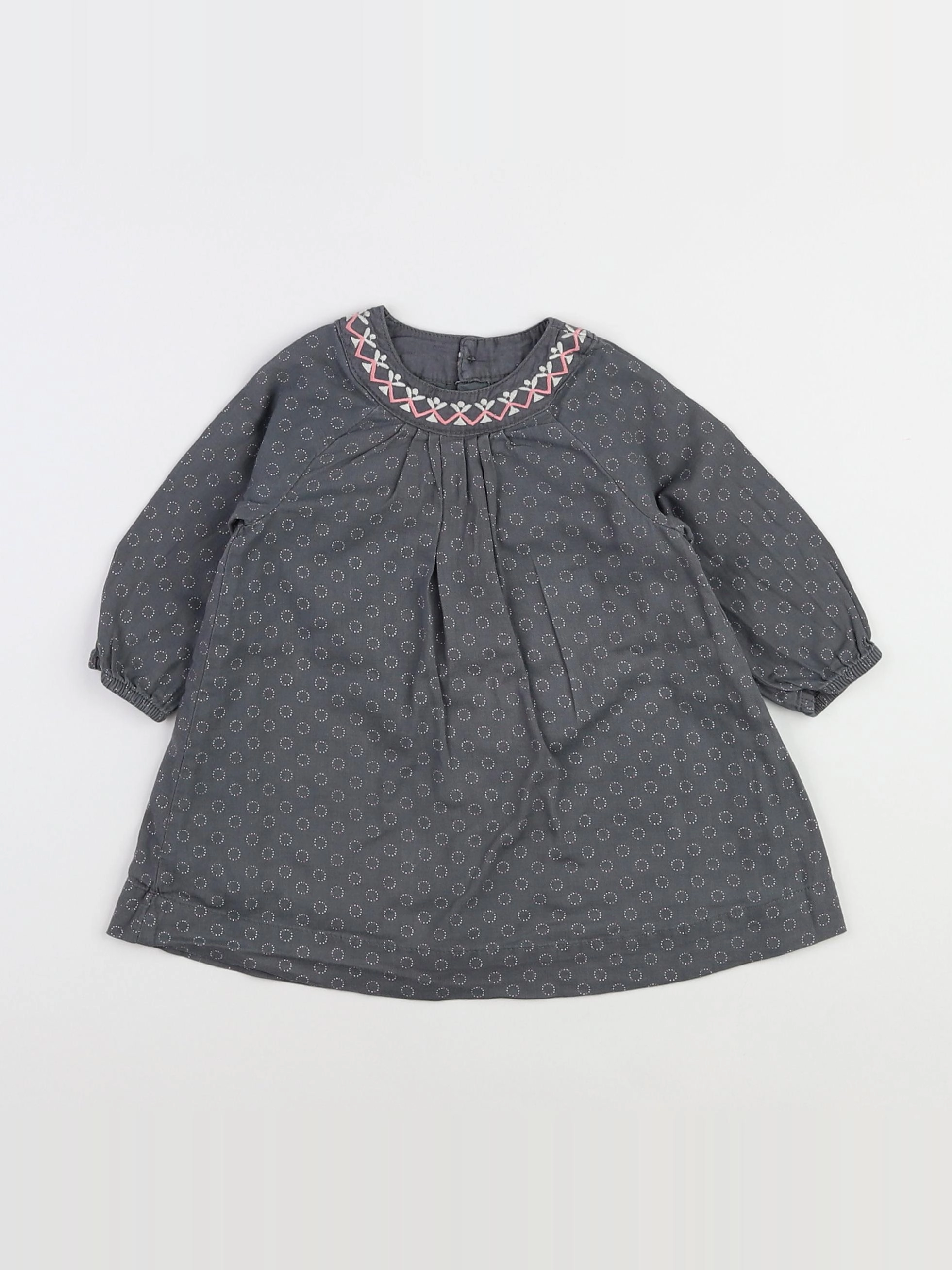 Vertbaudet - robe gris - 9 mois