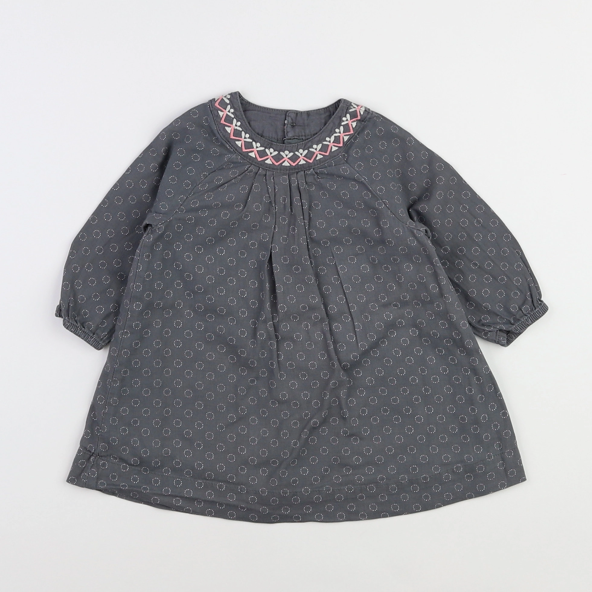 Vertbaudet - robe gris - 9 mois