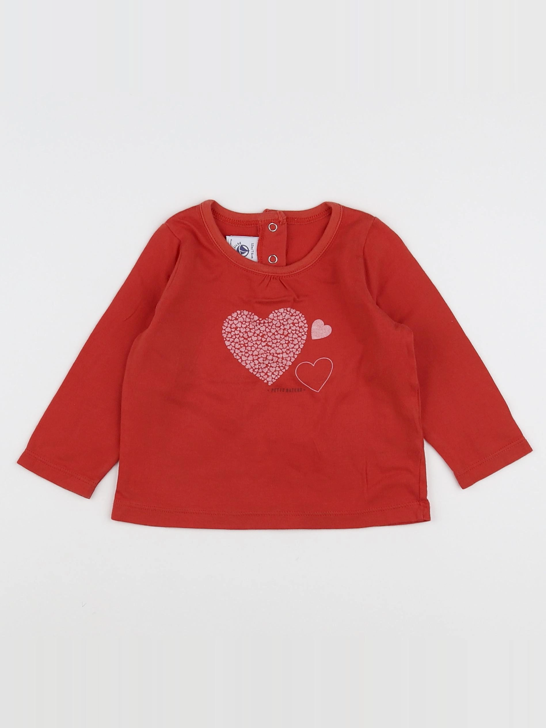 Petit Bateau - tee-shirt orange - 12 mois