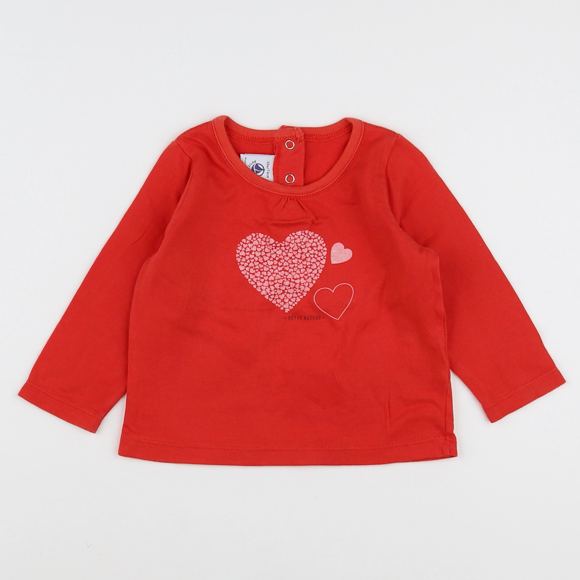 Petit Bateau - tee-shirt orange - 12 mois