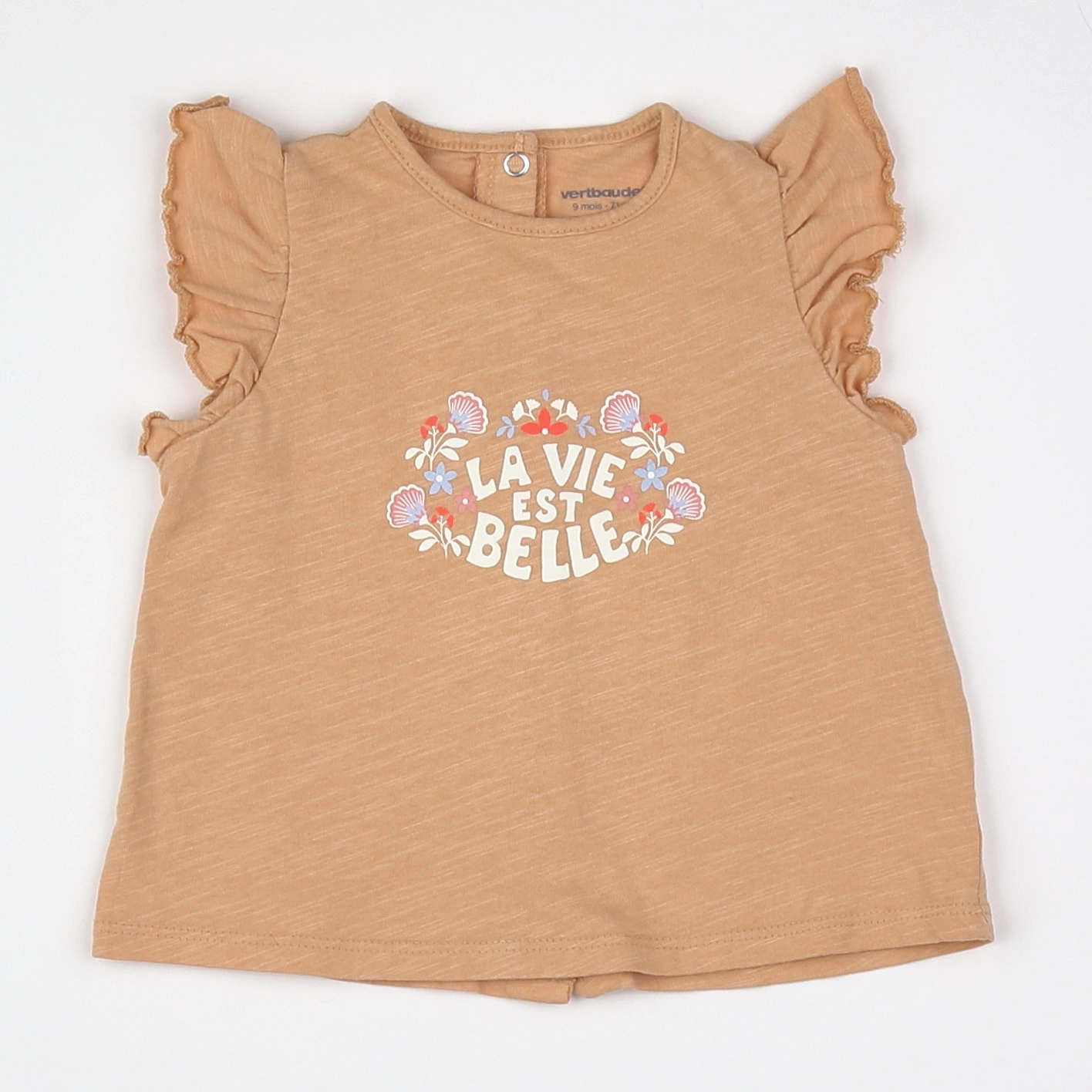 Vertbaudet - tee-shirt orange - 9 mois