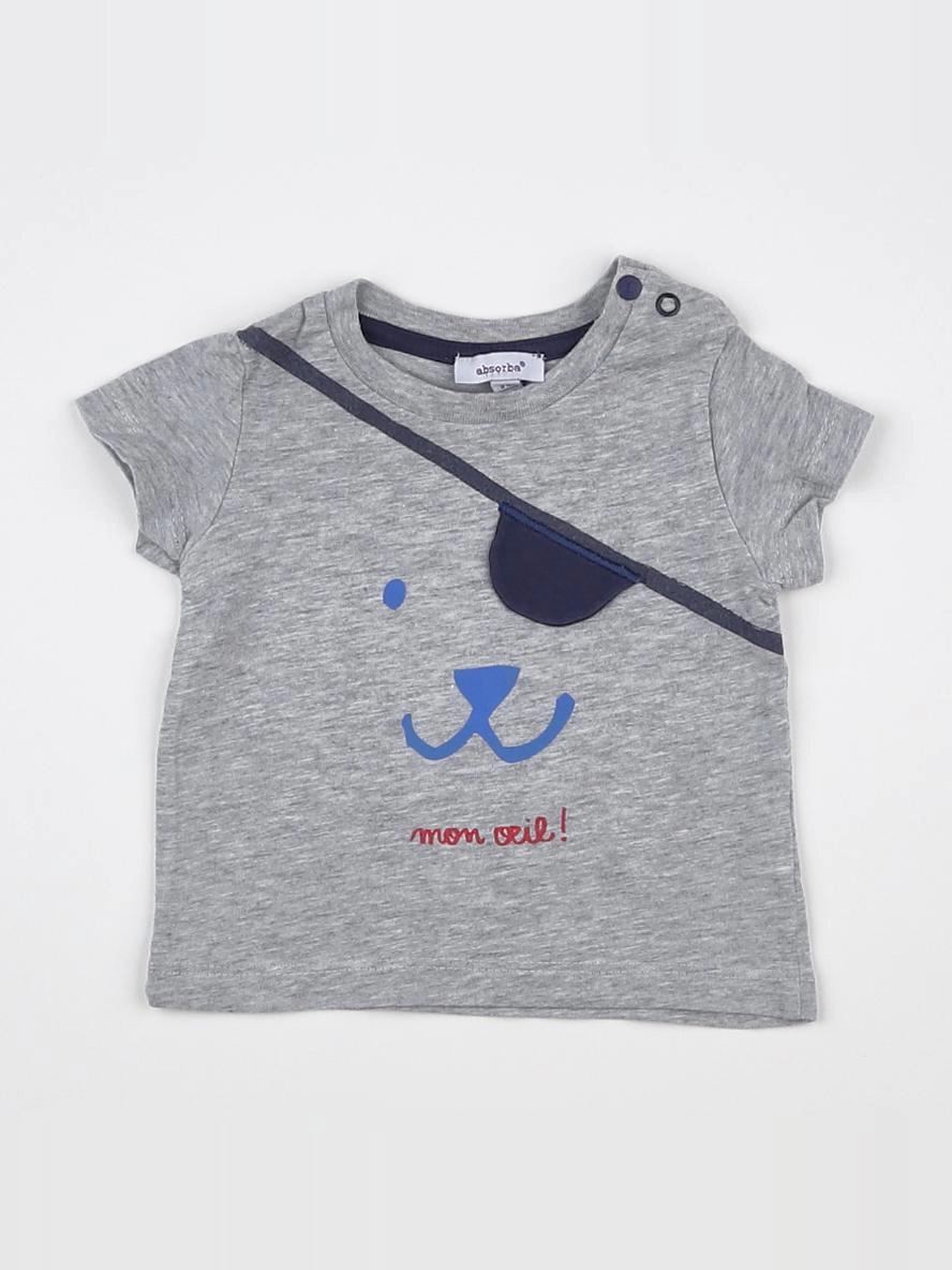 Absorba - tee-shirt gris, bleu - 3 mois