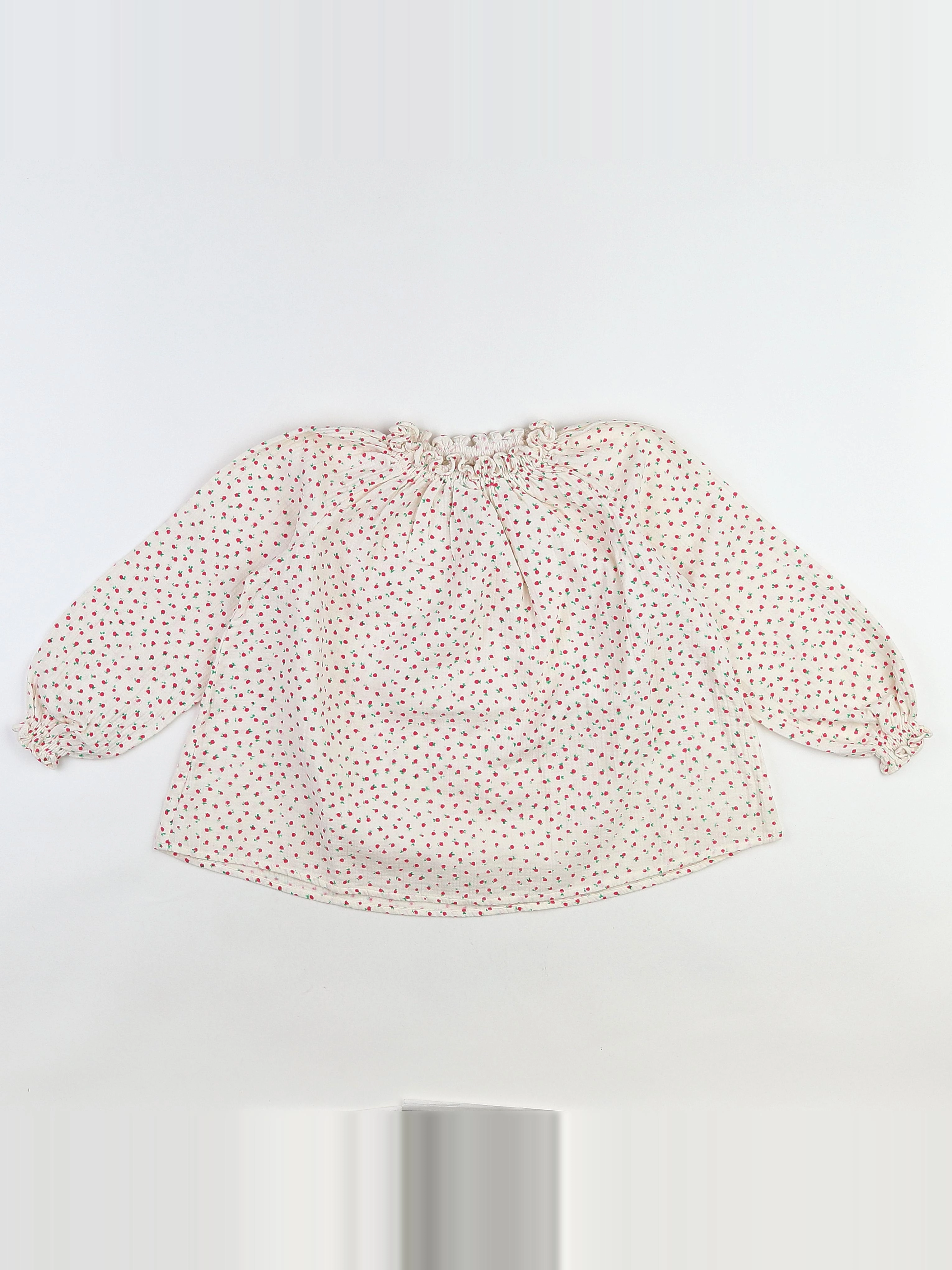 Bonton - blouse beige, rouge - 6 ans