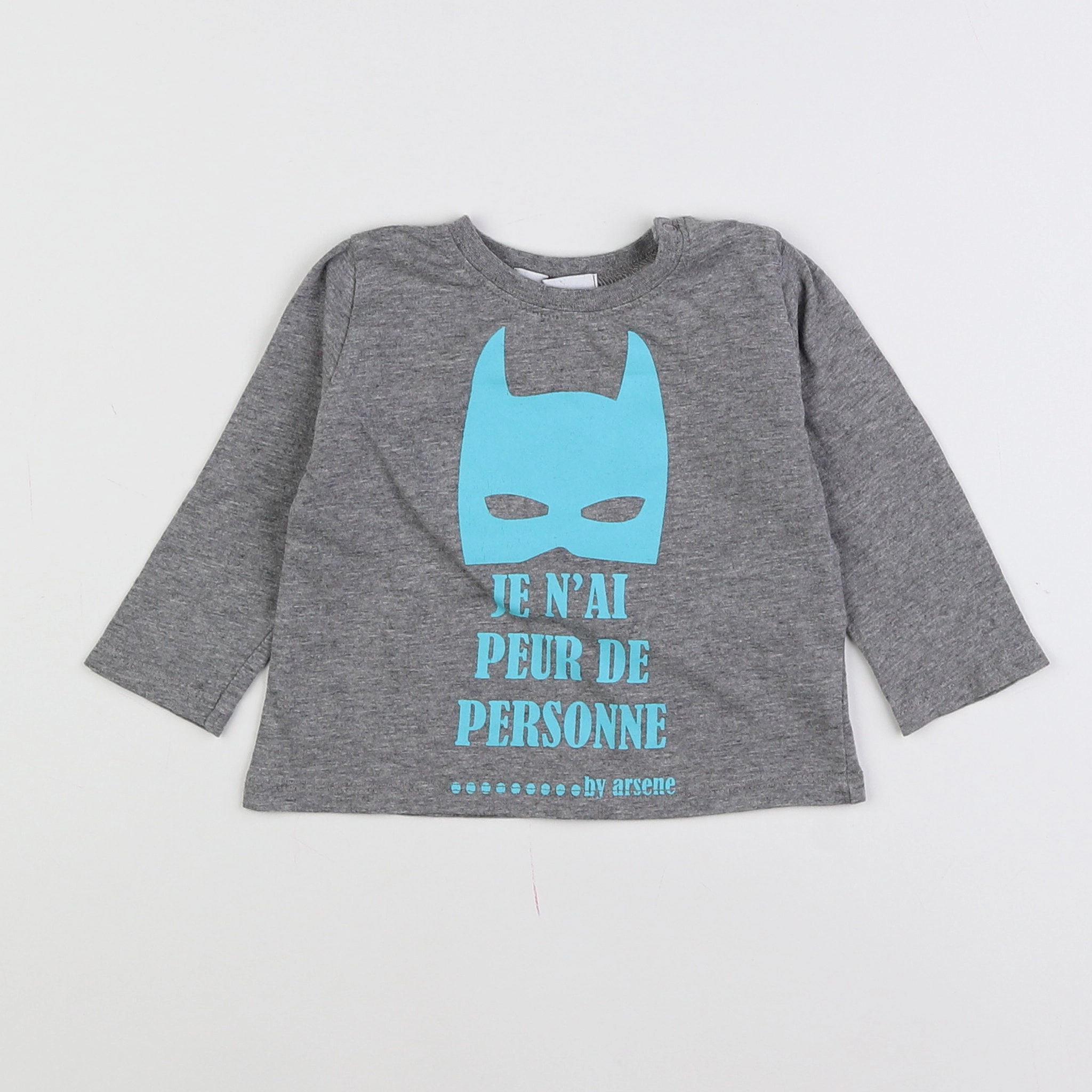 Arsène et les pipelettes - tee-shirt bleu, gris - 6 mois