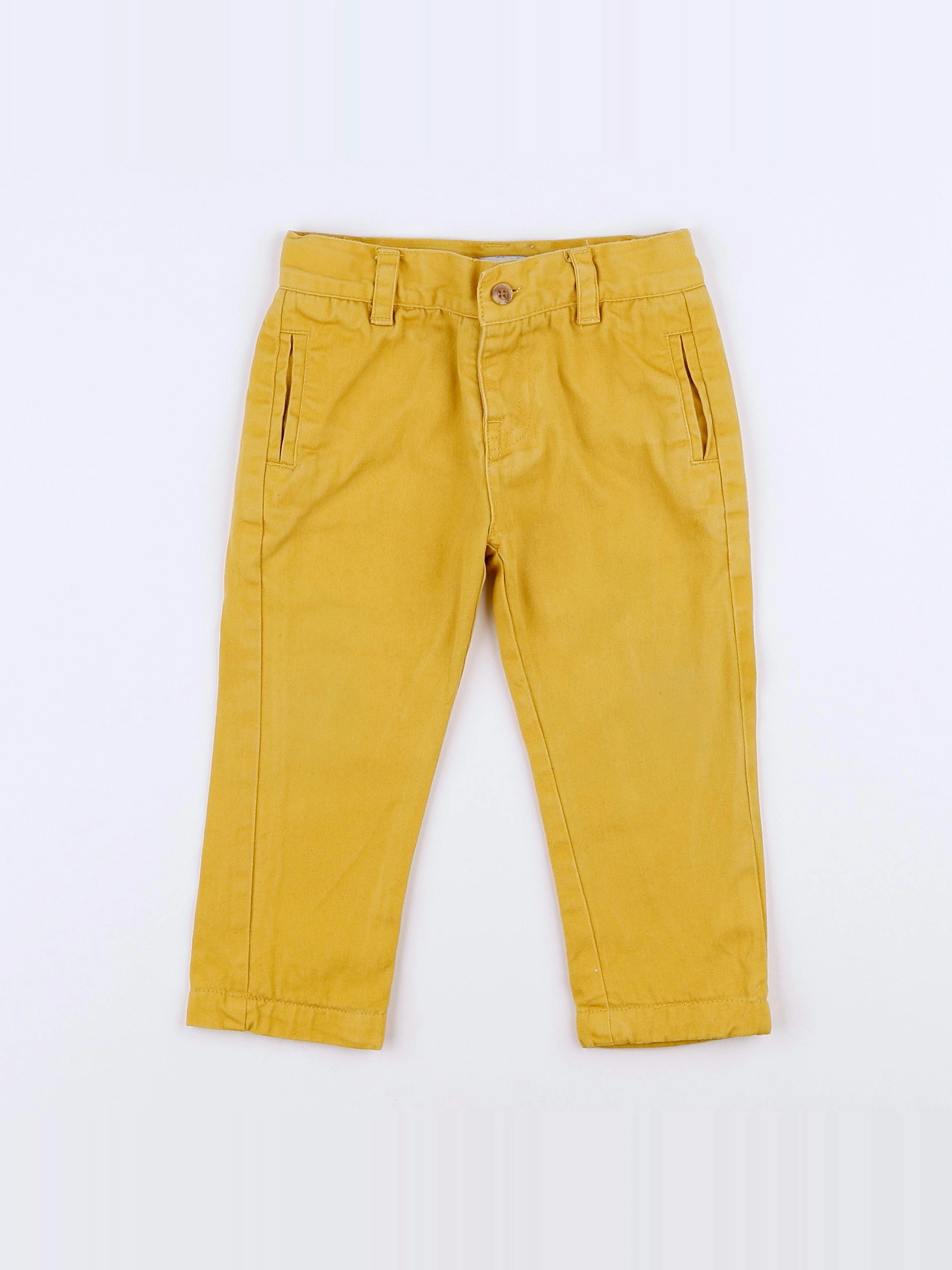 Vertbaudet - pantalon jaune - 12 mois