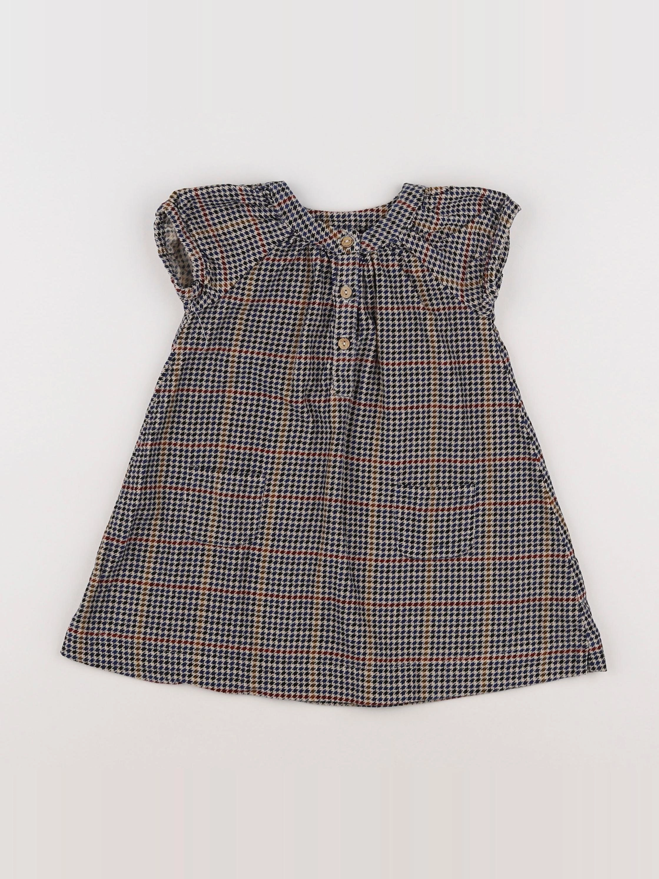 Boutchou - robe marron, vert - 12 mois