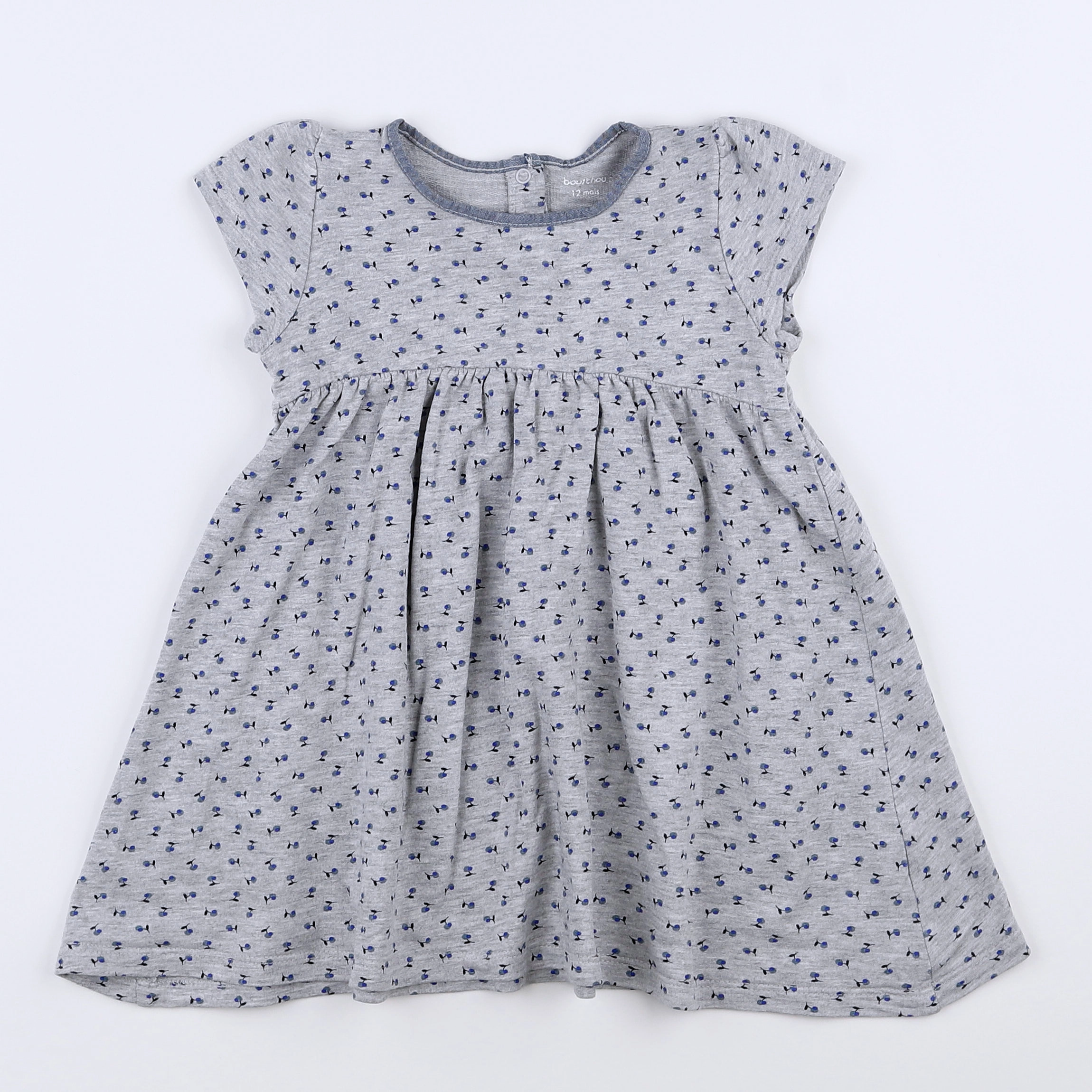 Boutchou - robe gris, bleu - 12 mois