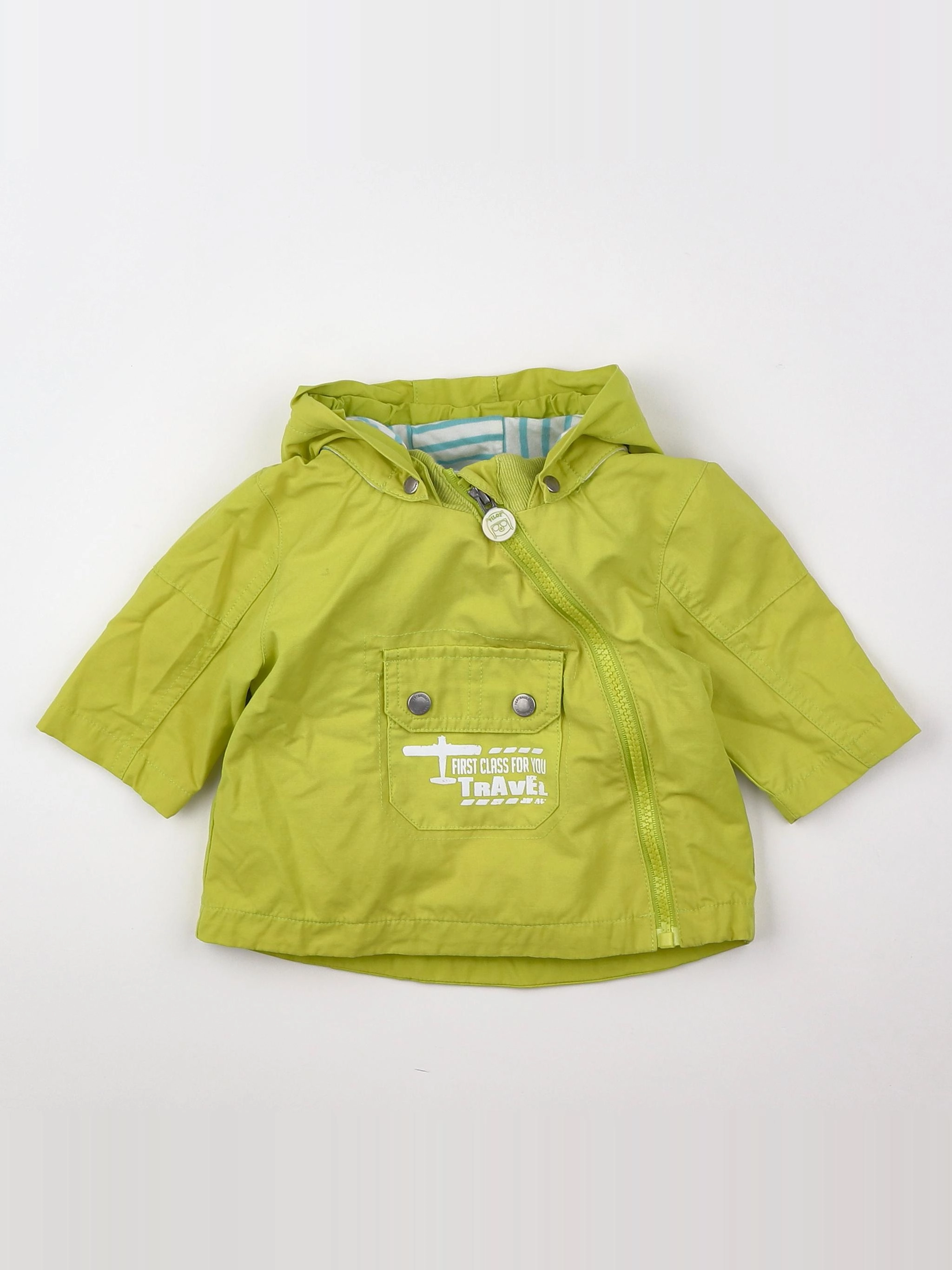 Vertbaudet - veste doublé vert fluo - 3 mois