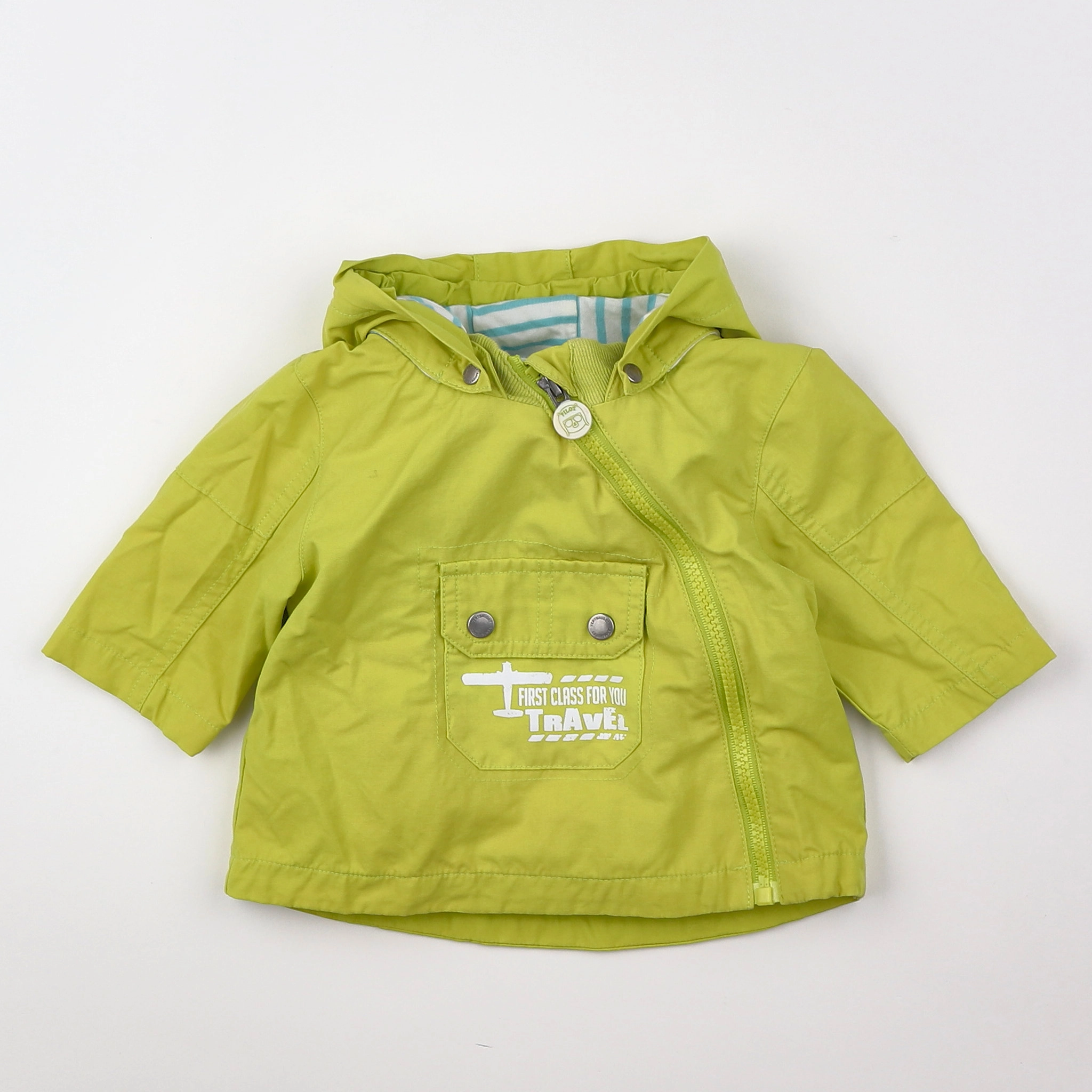 Vertbaudet - veste doublé vert fluo - 3 mois