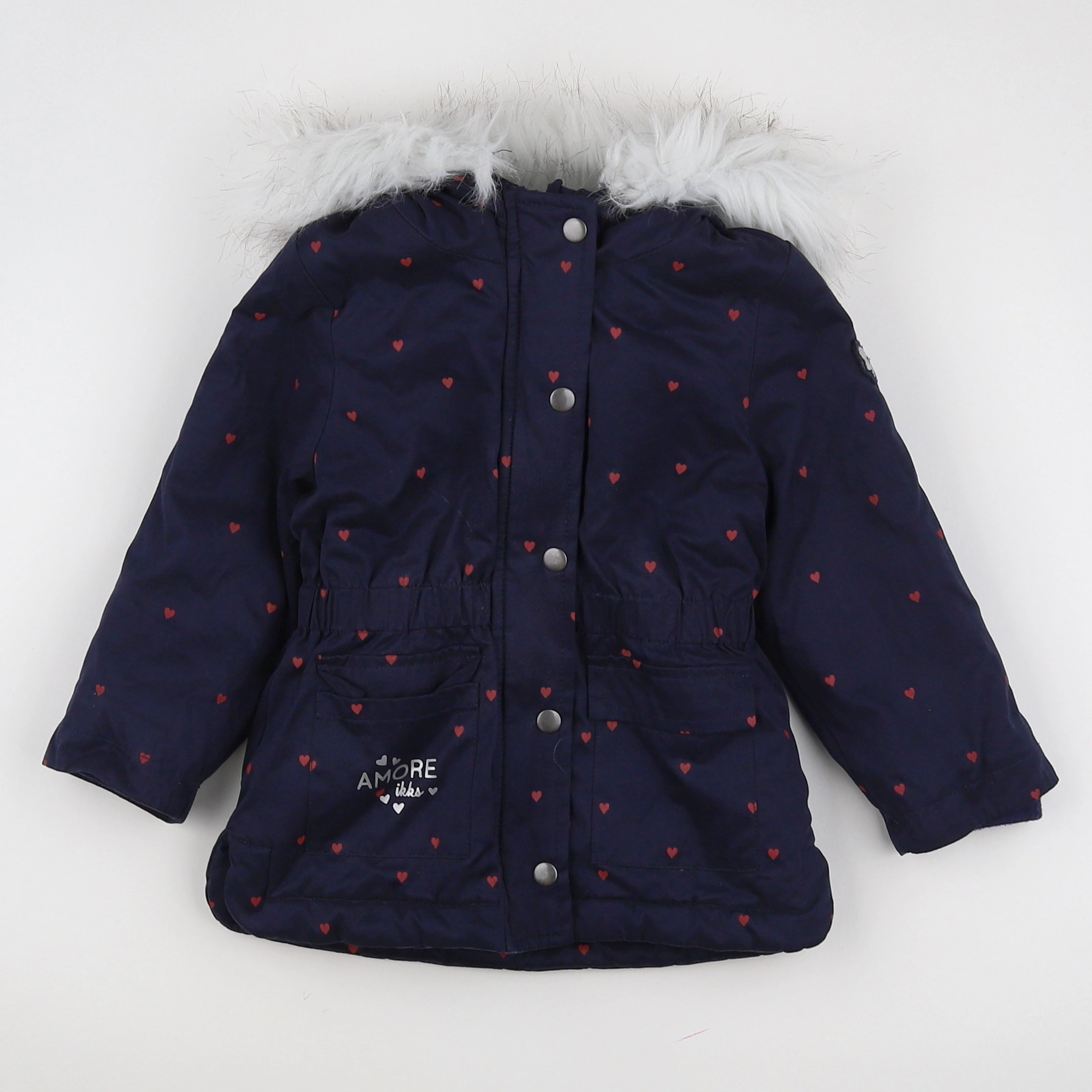 IKKS - parka bleu, rouge - 18 mois