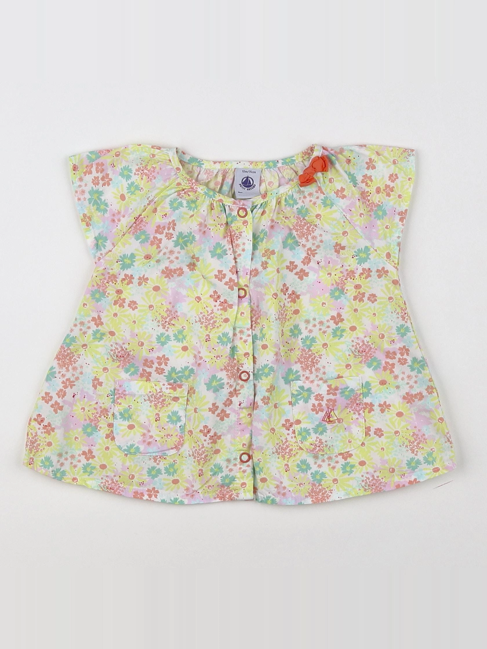 Petit Bateau - blouse multicolore - 12 mois