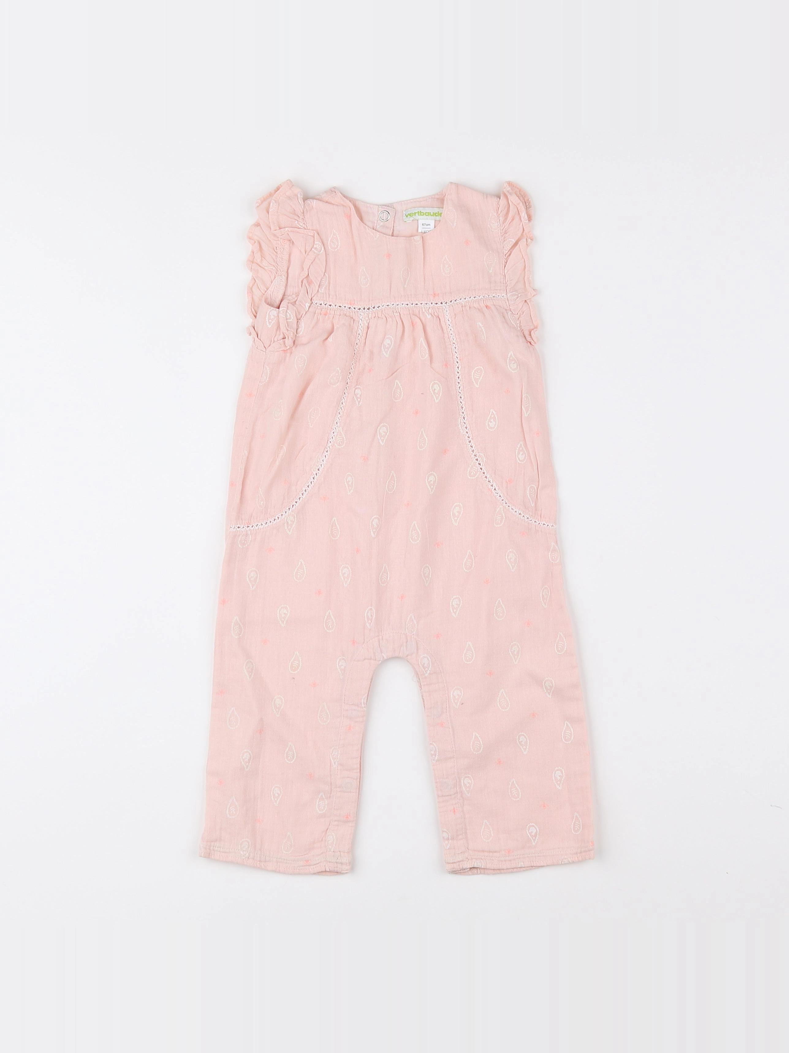 Vertbaudet - combinaison rose - 3 mois