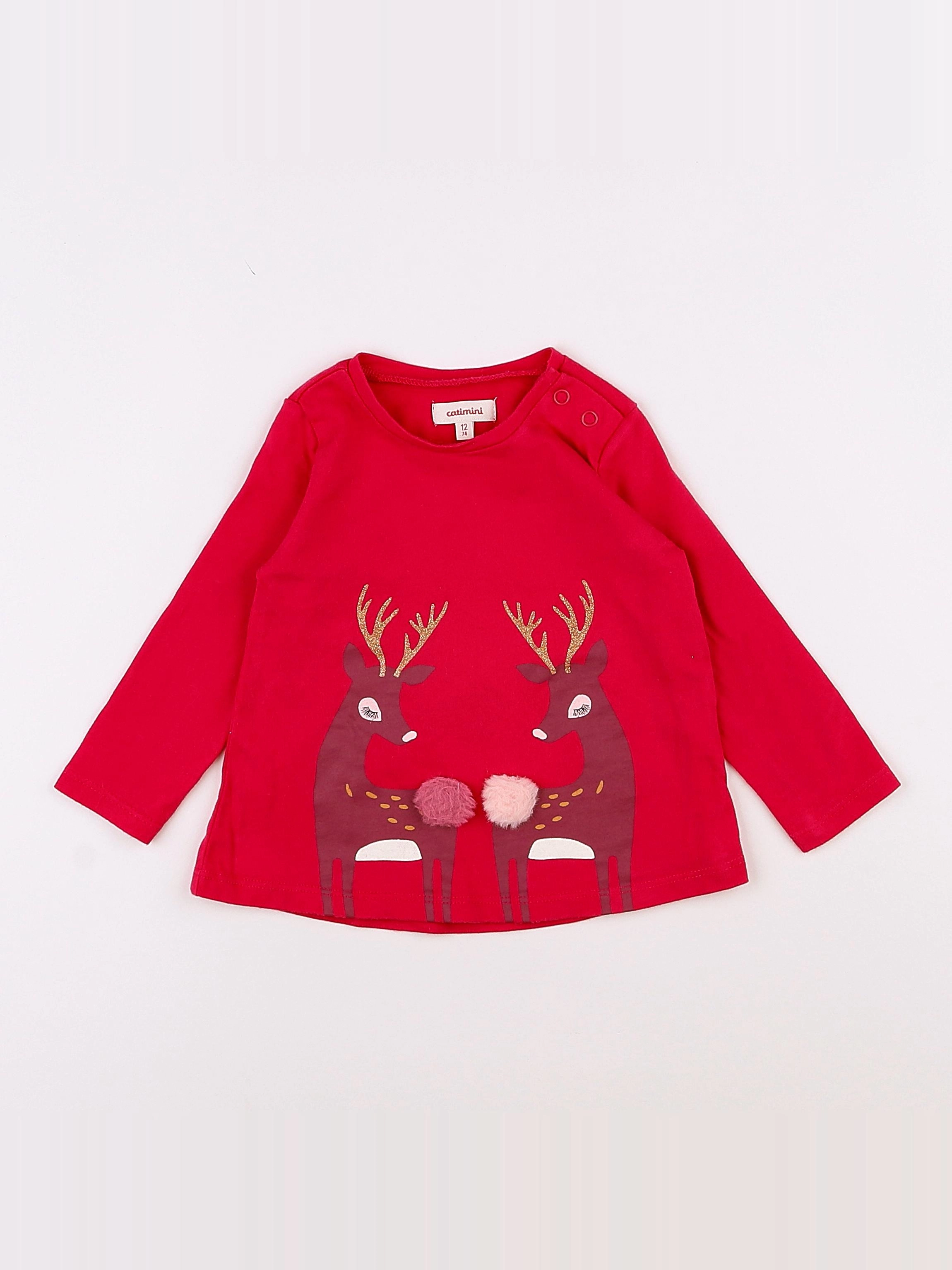 Catimini - tee-shirt rose - 12 mois