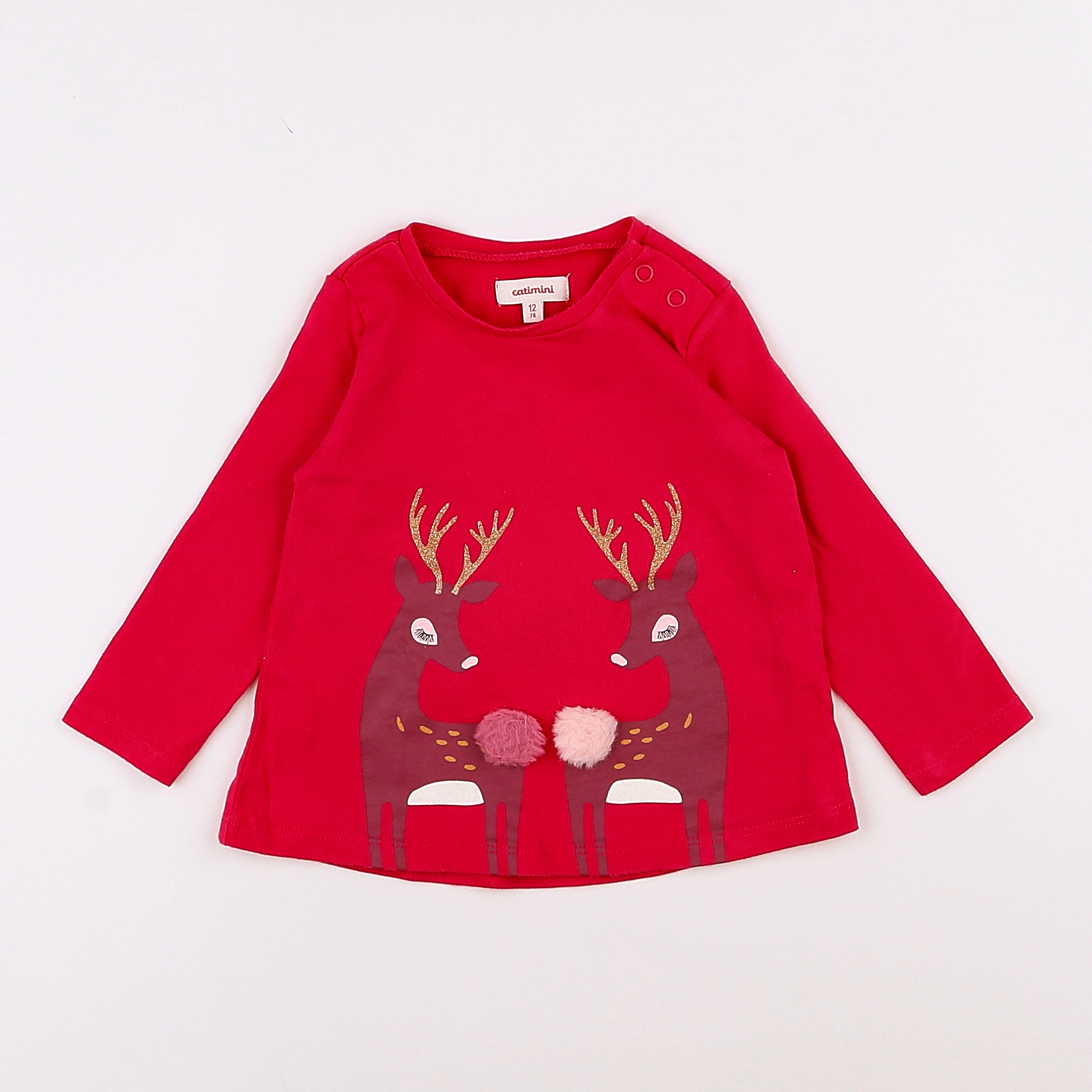 Catimini - tee-shirt rose - 12 mois