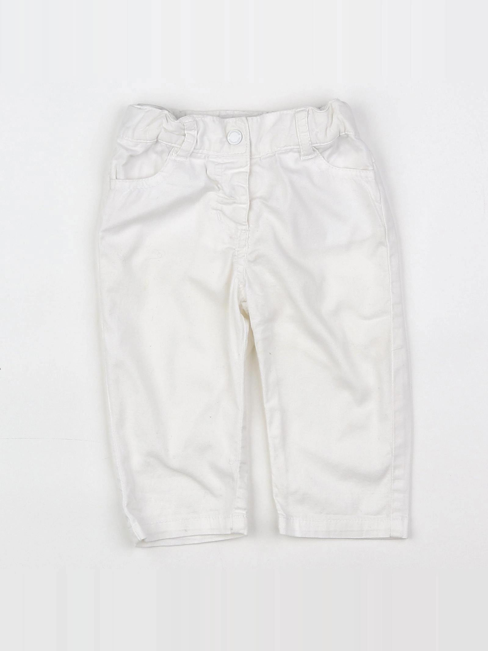 Vertbaudet - pantalon blanc - 9 mois